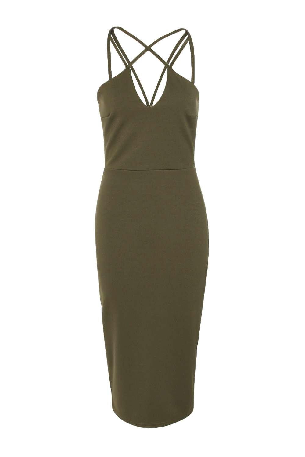 Clara Strappy Detail Bodycon Midi Dress 7189