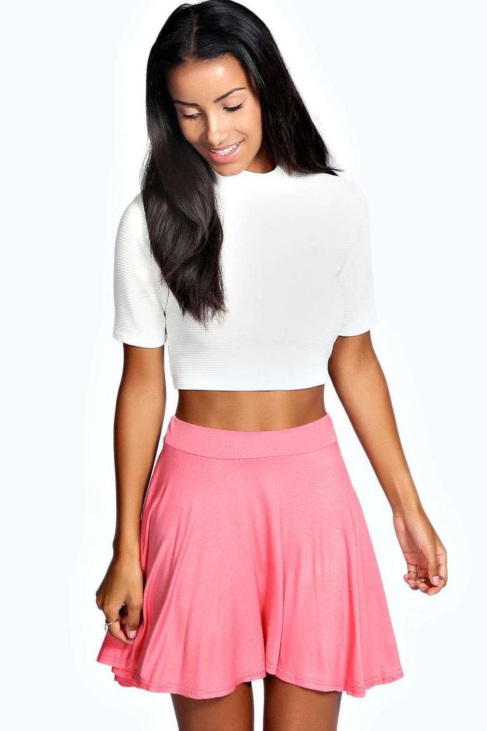 white jersey skater skirt