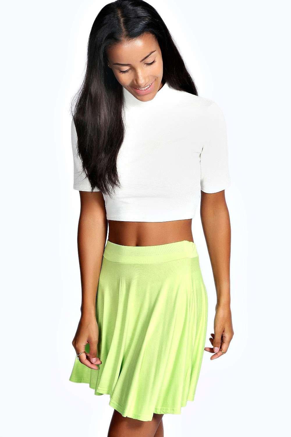 white jersey skater skirt