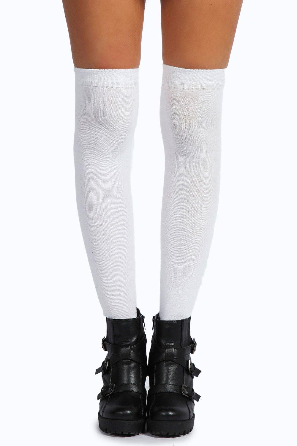 white mesh knee high socks