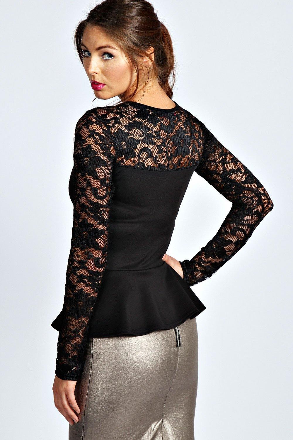 long sleeve peplum tops for women