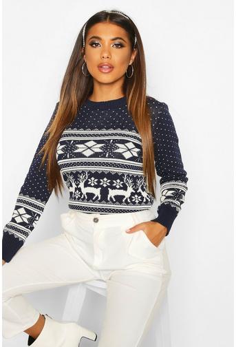 Roxy Reindeer Fairisle Christmas Jumper