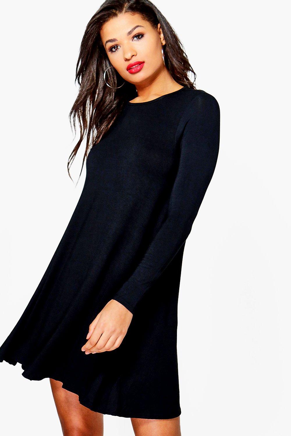 Boohoo Womens April Long Sleeve Swing Dress | eBay