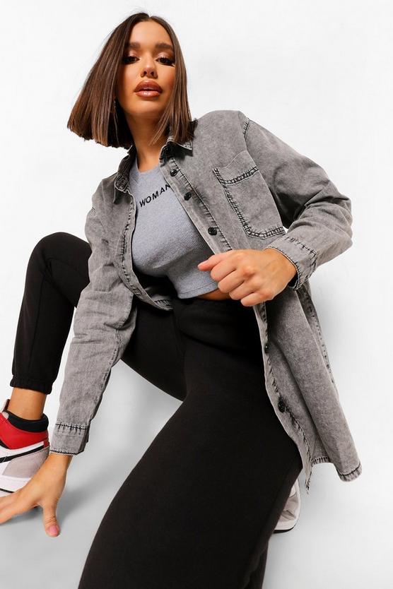 oversized denim shirt women's