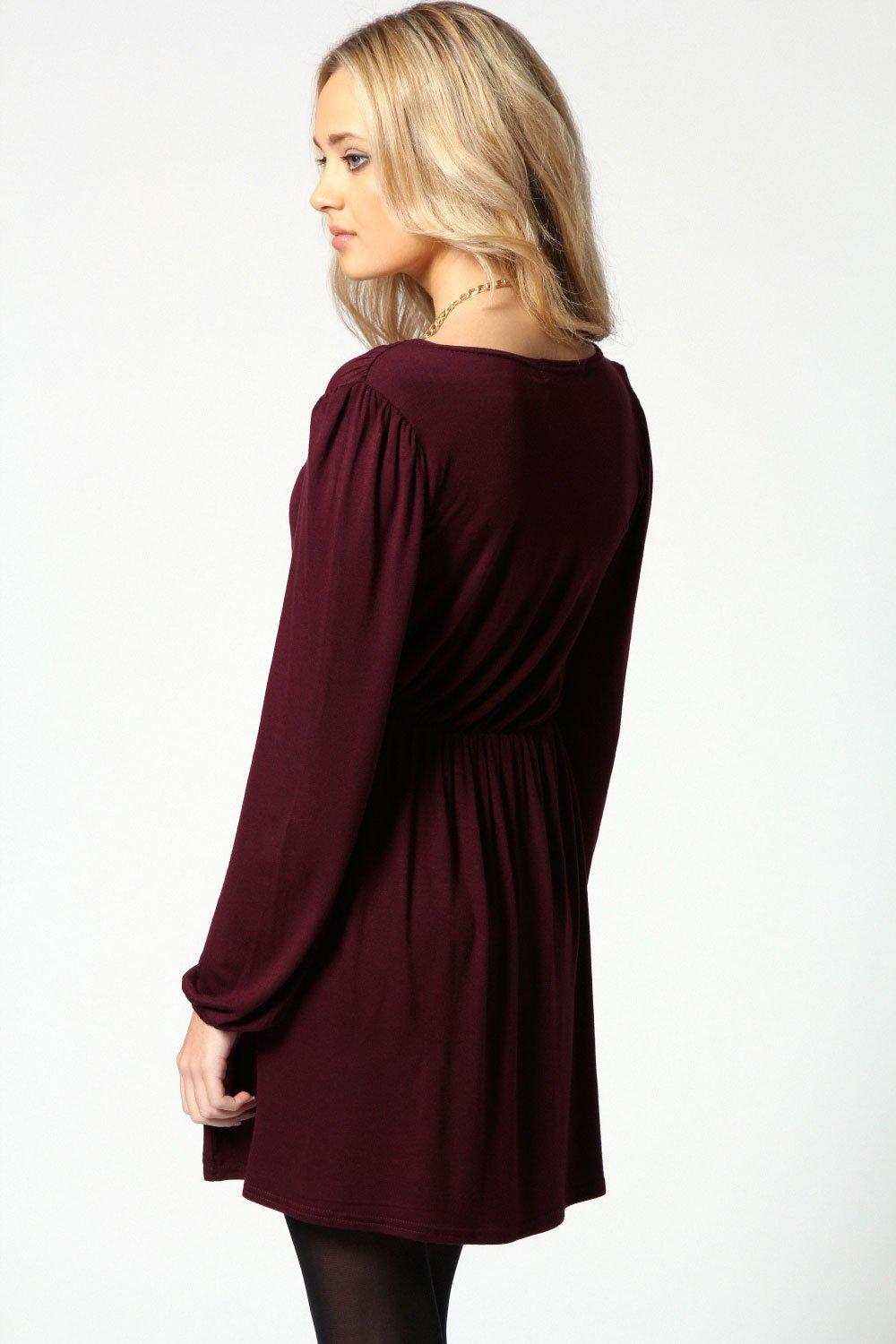 Boohoo Womens Ladies Adriana Jersey Long Sleeve Wrap Dress | eBay