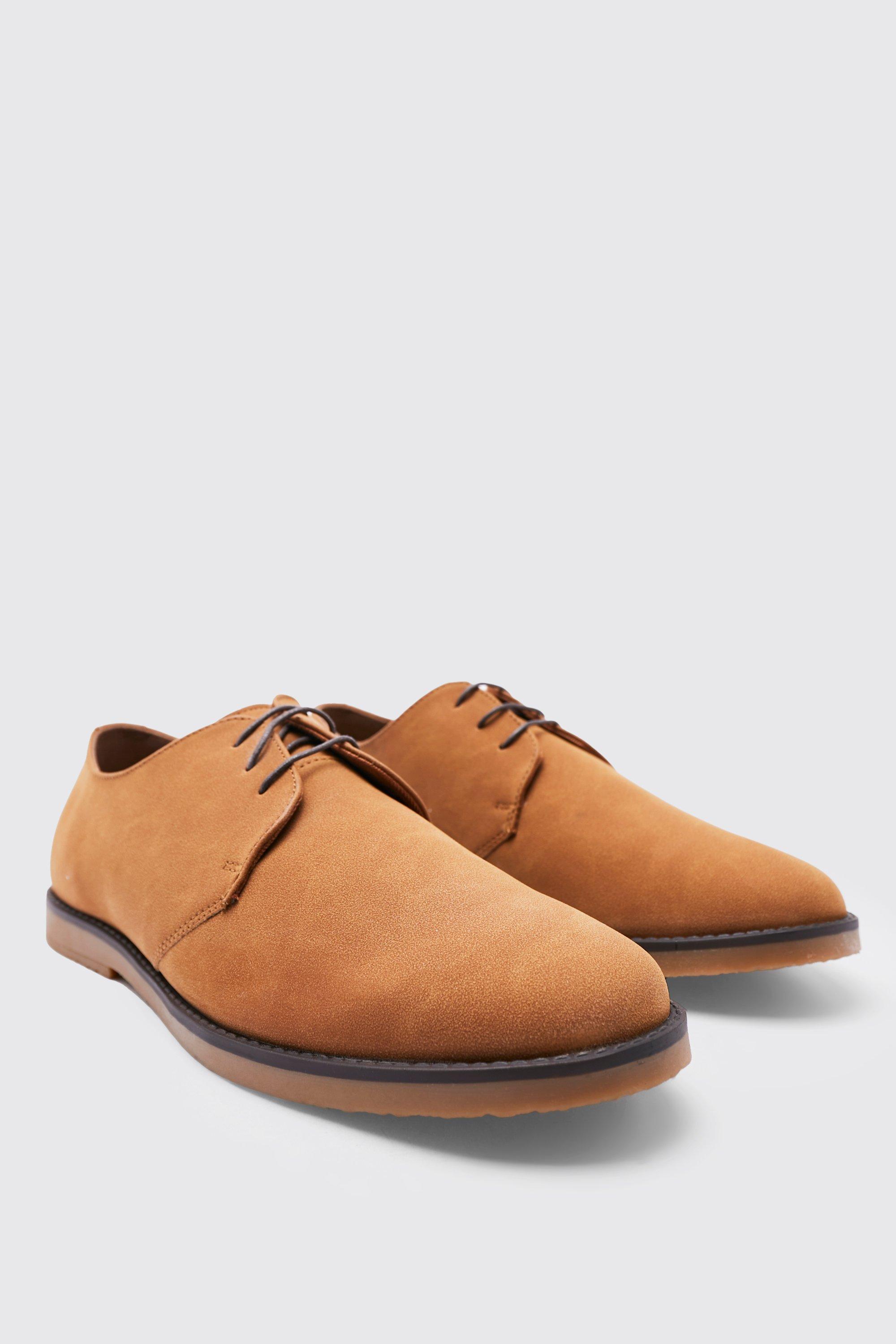 chaussures derby en faux daim homme - brun doré - 45, brun doré
