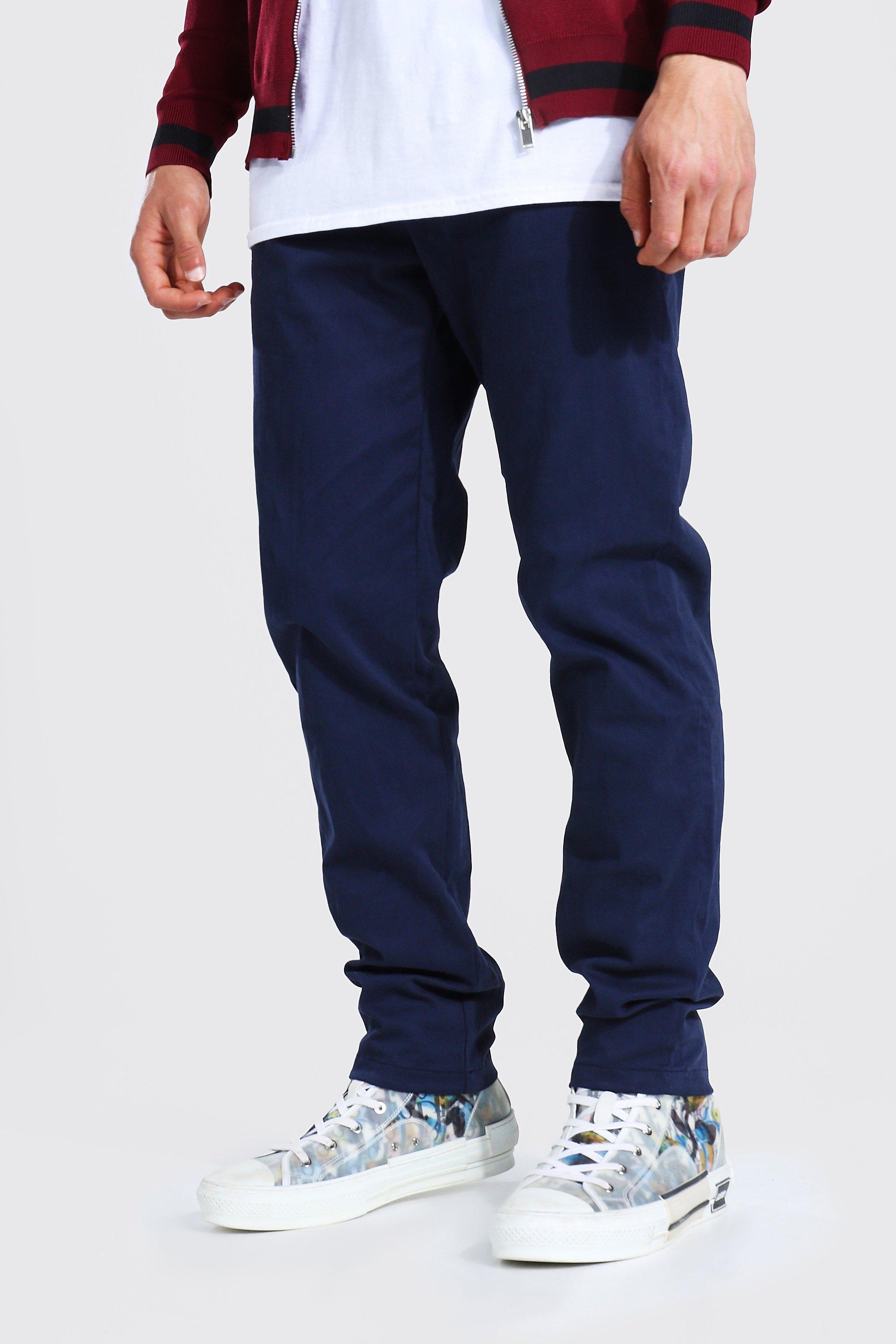 Boohoo Skinny Fit Chino Broek, Navy