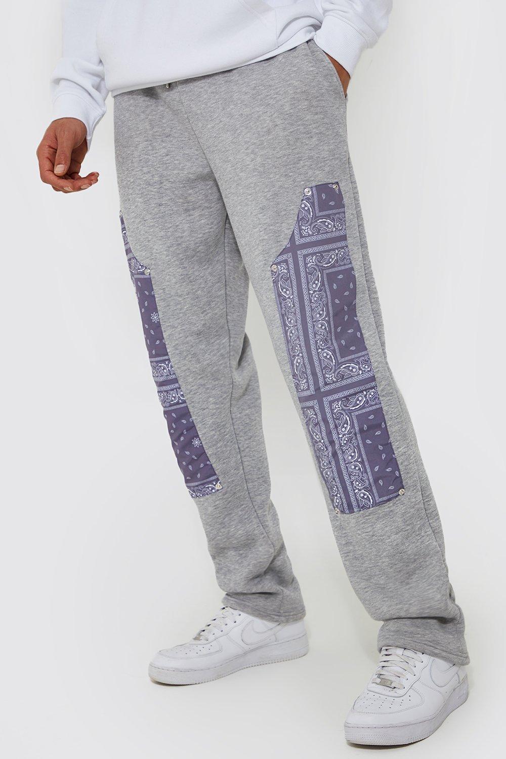 tall - jogging style utilitaire à imprimé bandana homme - gris - s, gris