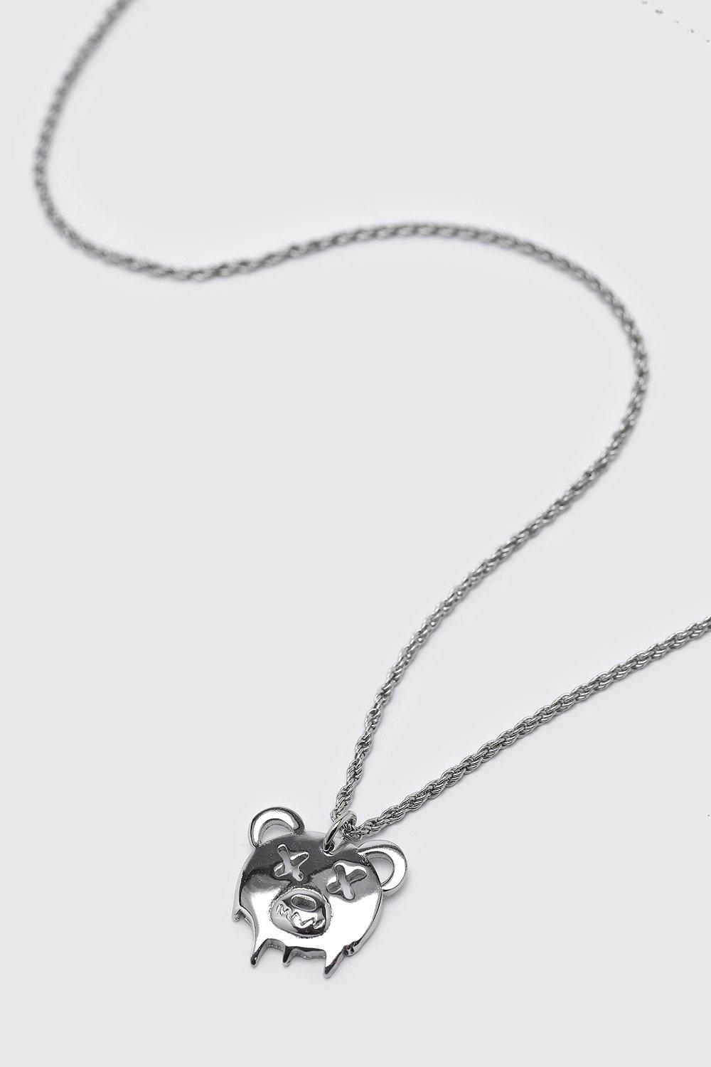 Drippy Ted Necklace, Silver