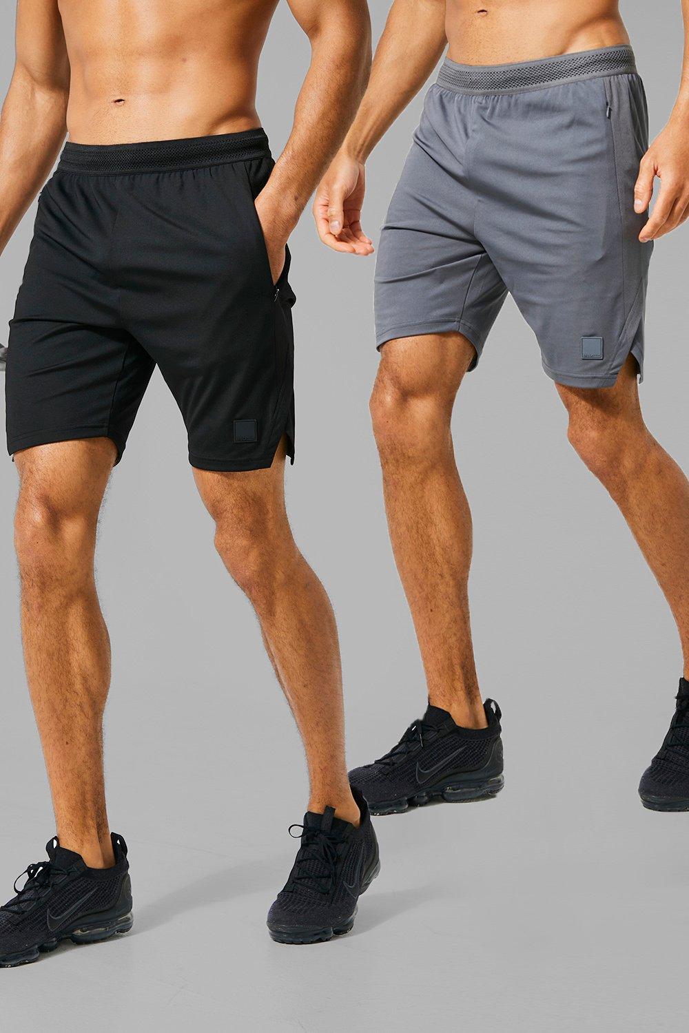 Mens Multi Man Active 2 Pack 7inch Performance Shorts, Multi