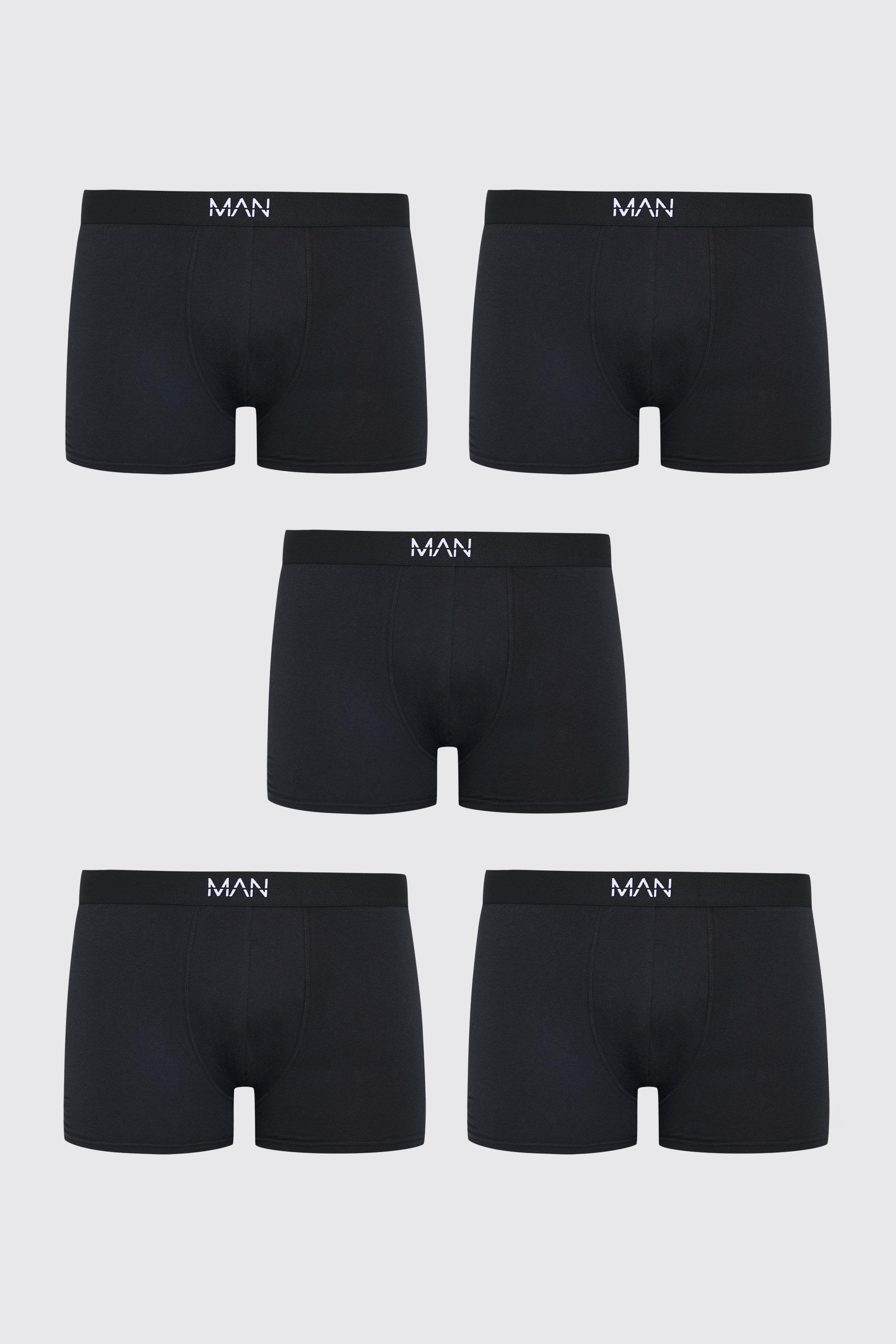 grande taille - lot de 5 boxers classiques neutres homme - noir - xxxxl, noir