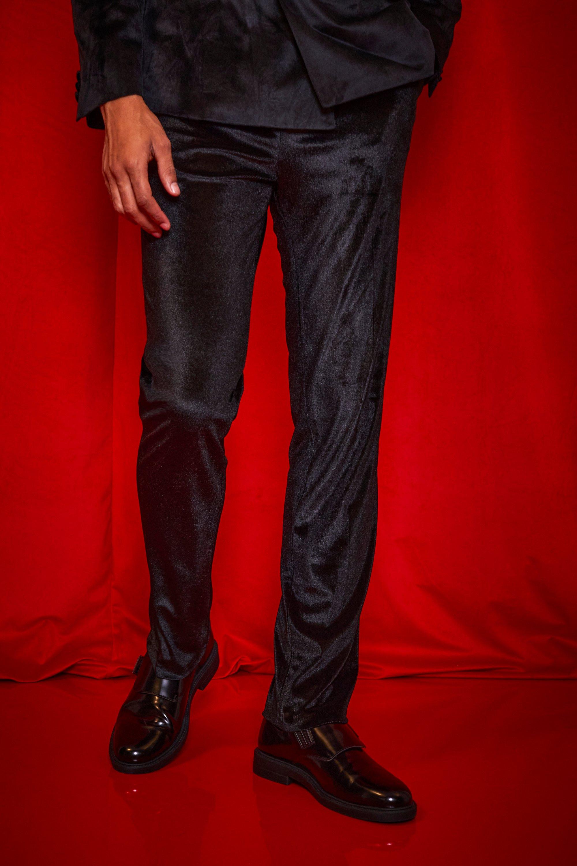 pantalon de costume droit en velours homme - noir - 32, noir