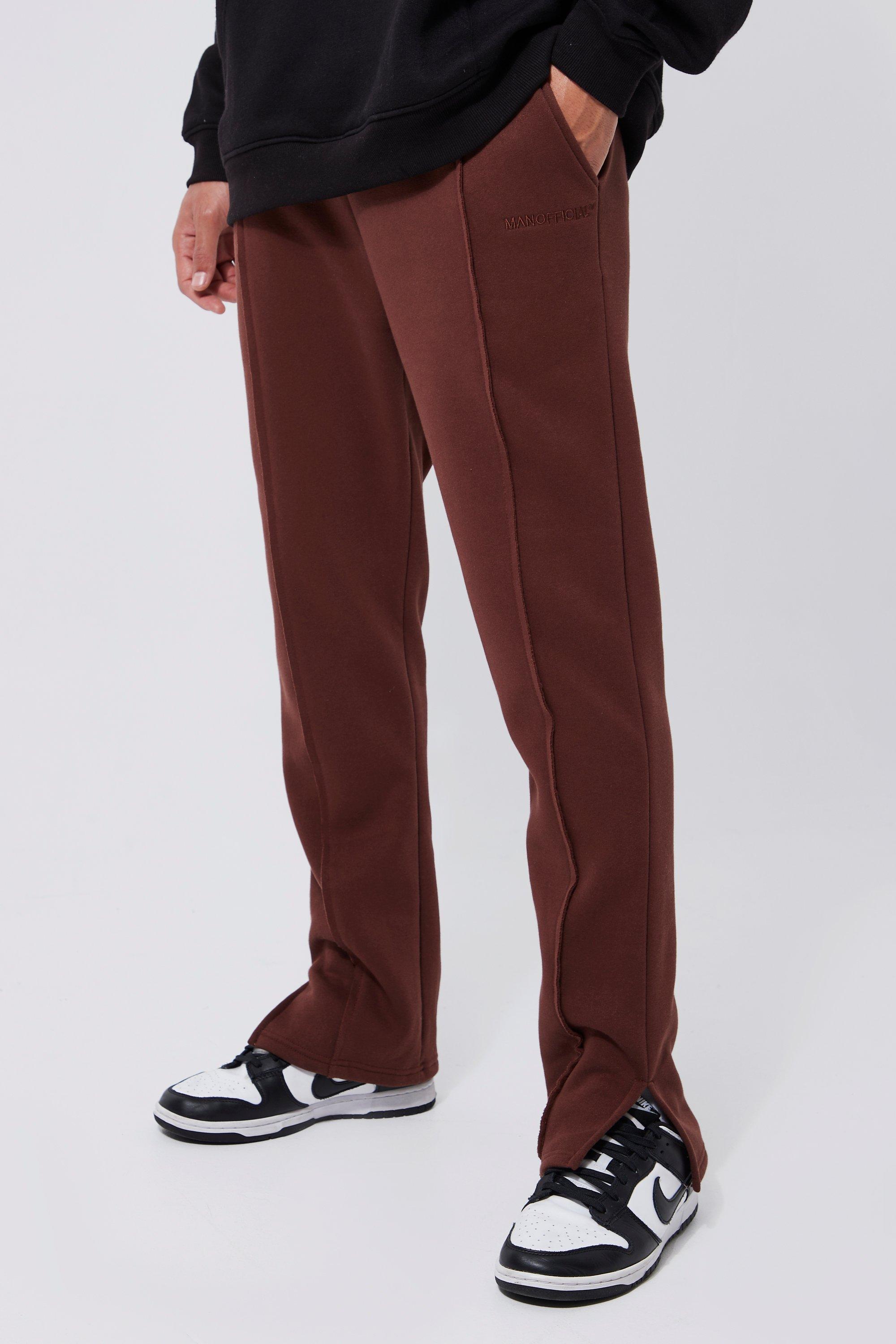 Tall Loose Fit Joggers Med Slitsar, Brown