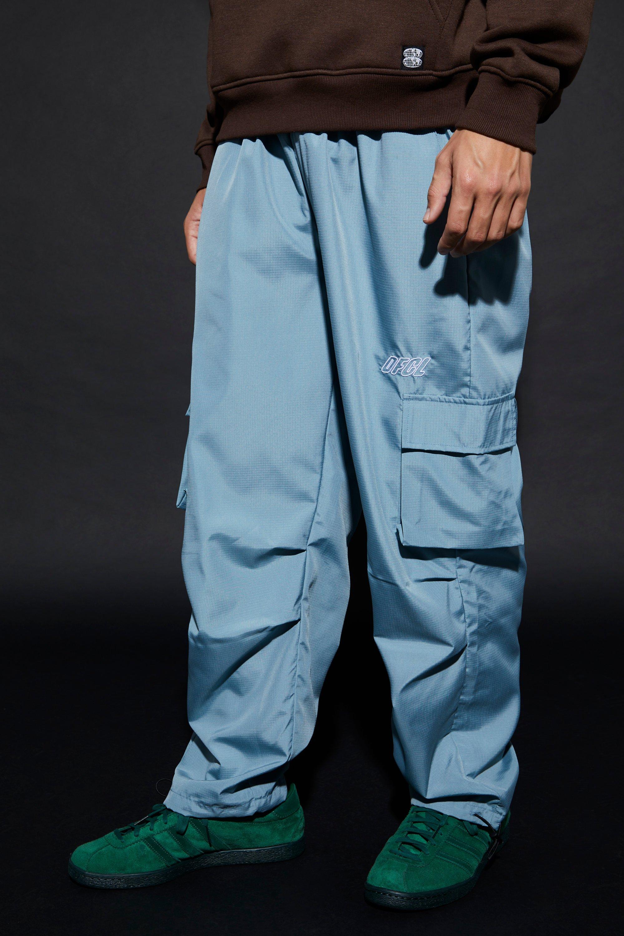 pantalon cargo baggy homme - bleu - xs, bleu