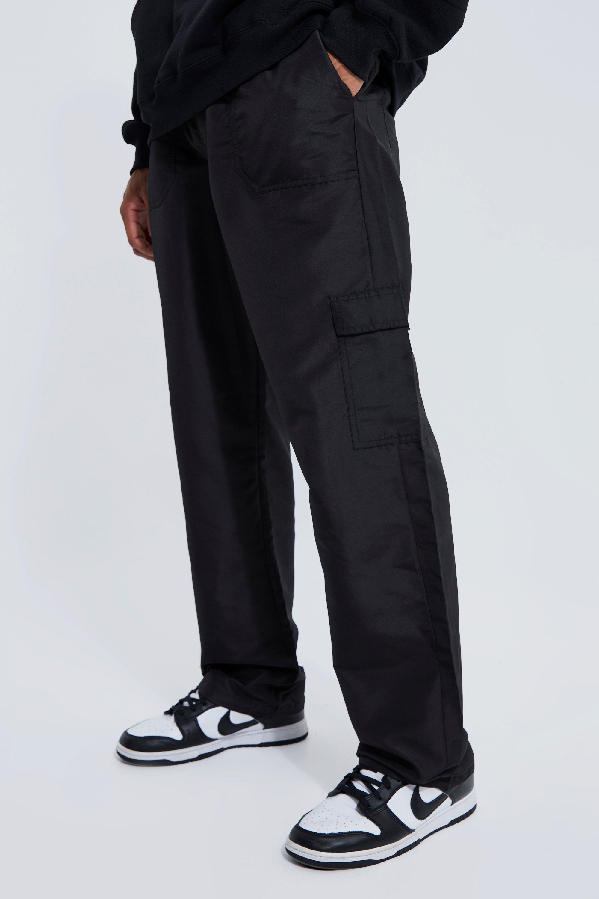 pantalon cargo chino ample homme - noir - s, noir