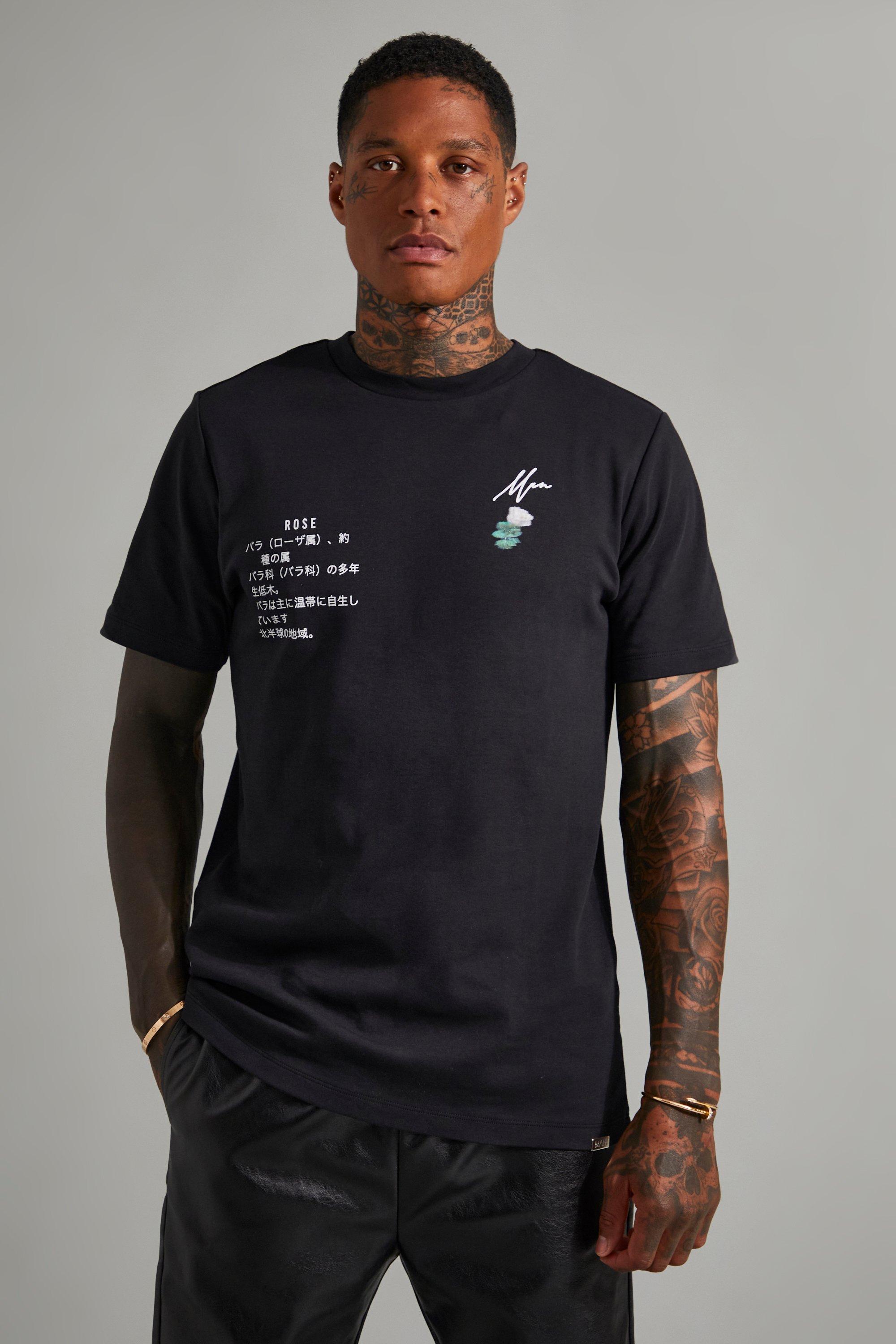 T-Shirt Med Ros På Ryggen, Black