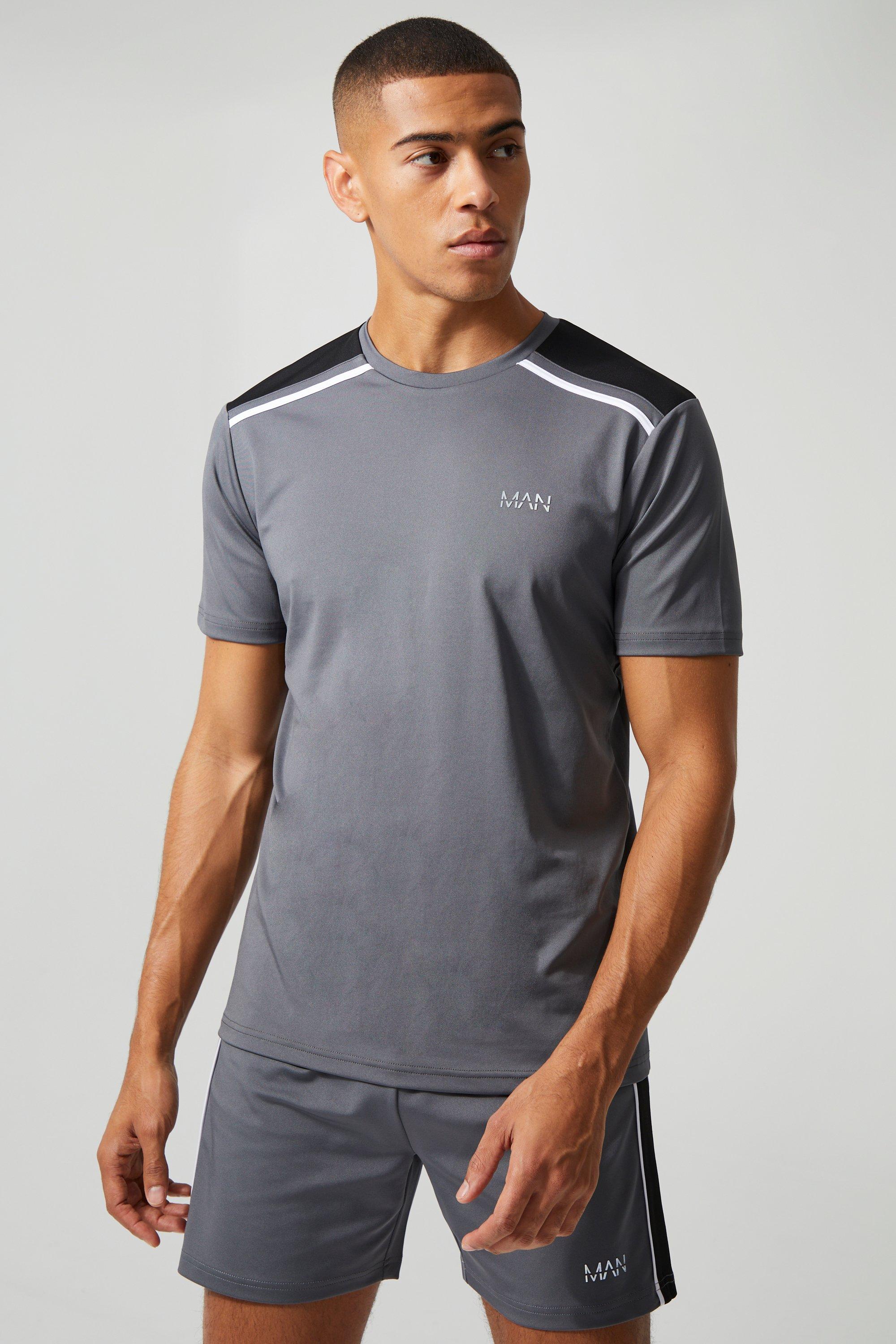 Man Active Voetbal Performance T-Shirt, Charcoal