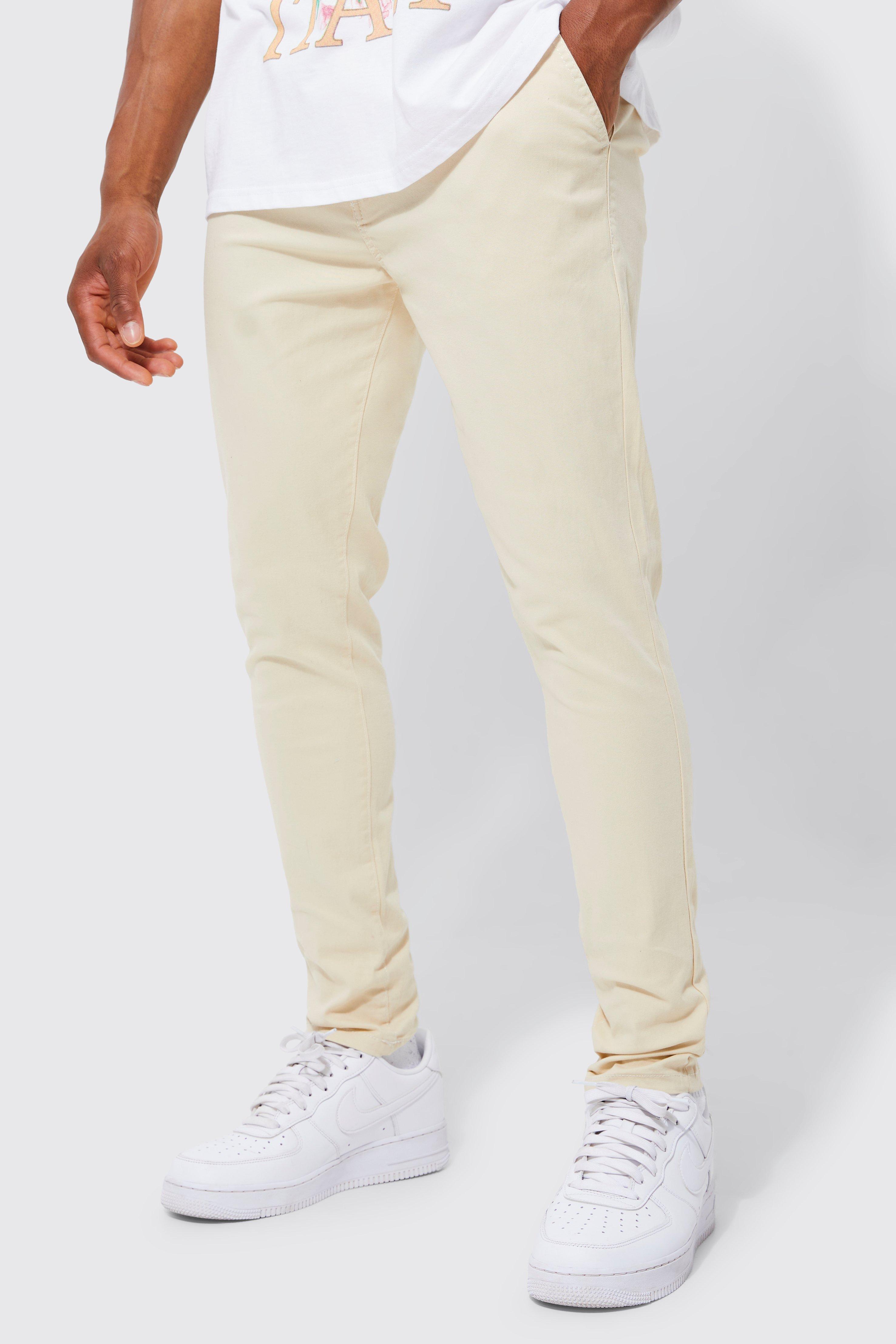 Boohoo Stretch Skinny Fit Chino'S Met Tailleband, Stone