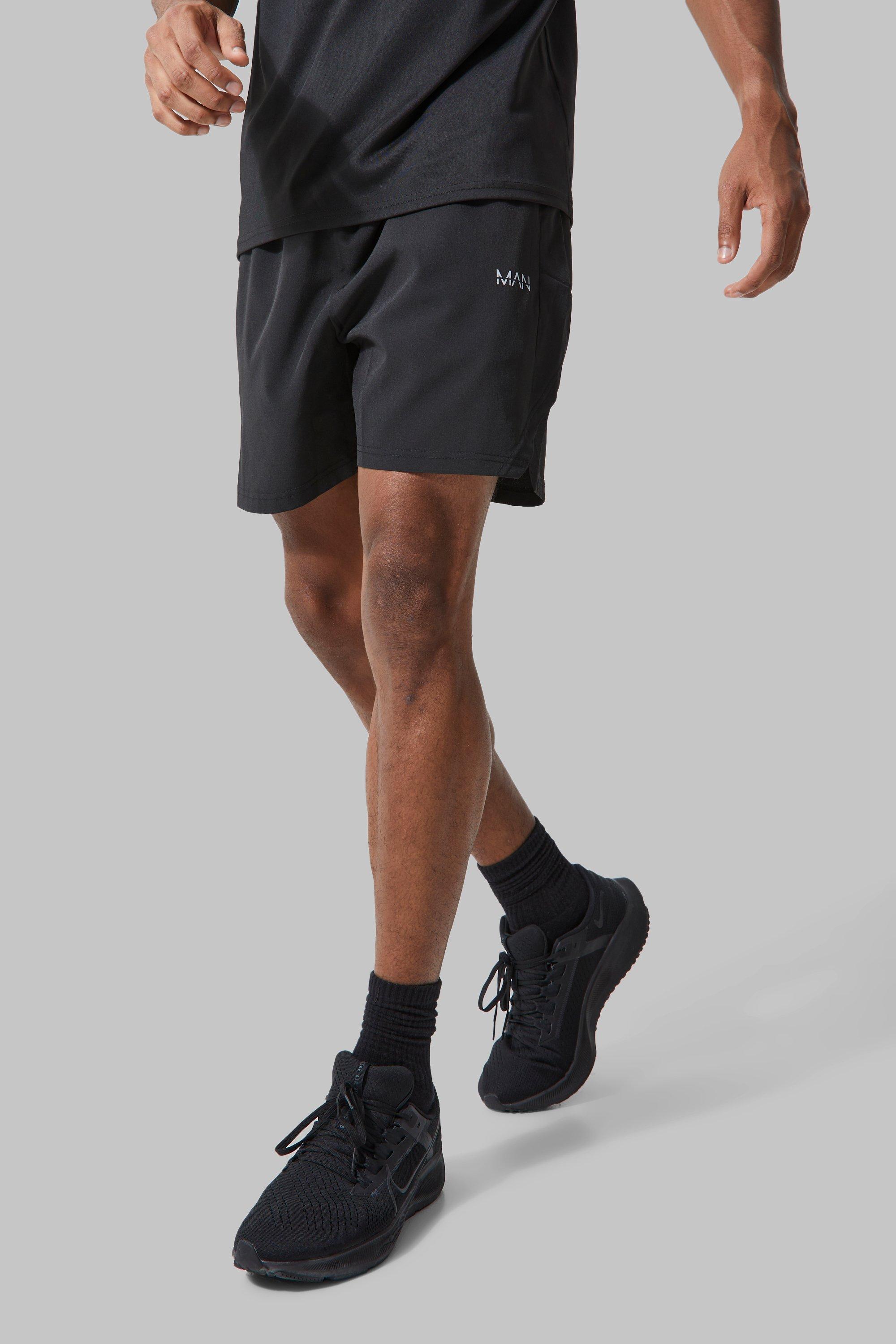 Mens Black Man Active X Andrei Stretch Gym Shorts, Black