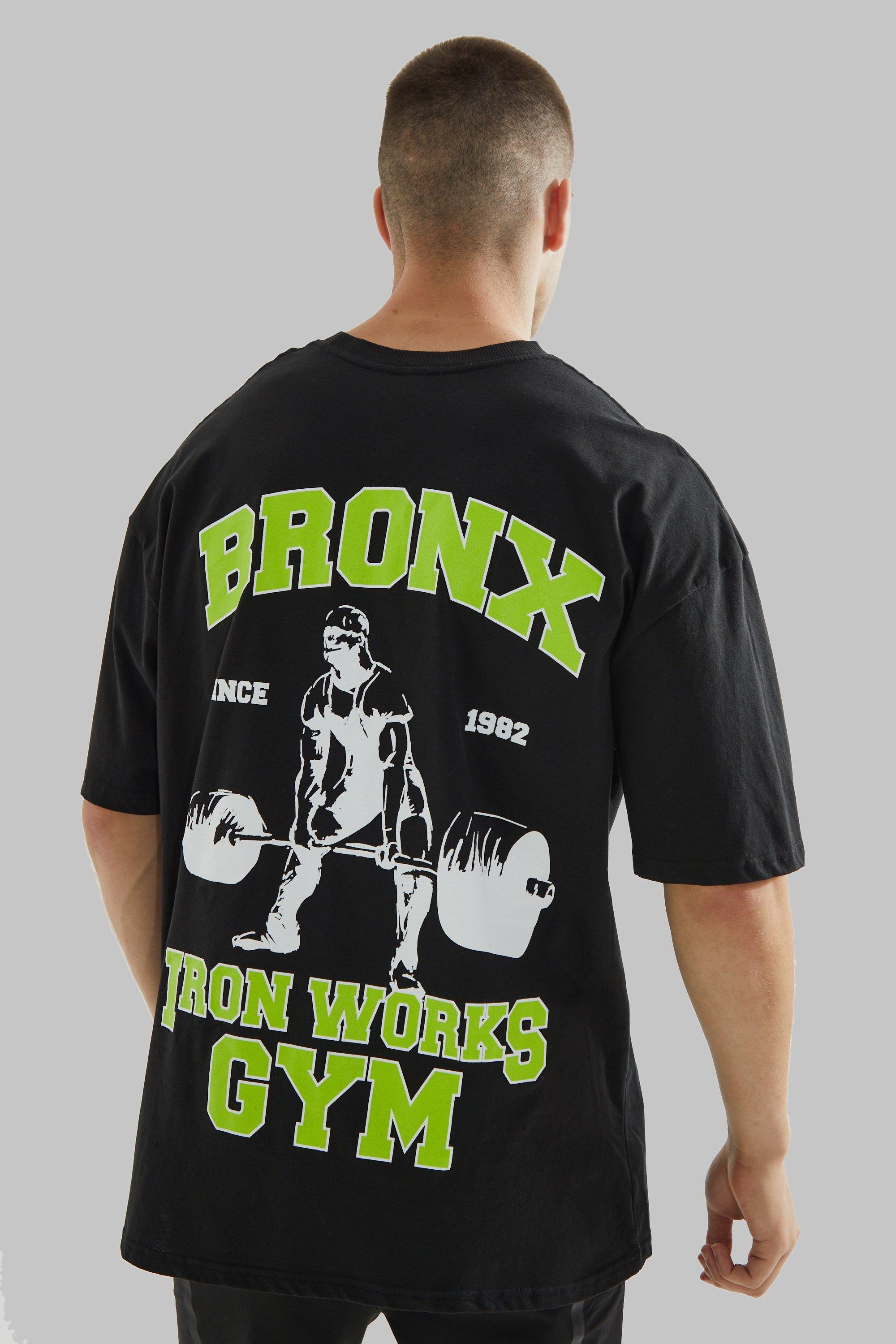 Mens Black Tall Man Active Oversized Bronx T-shirt, Black
