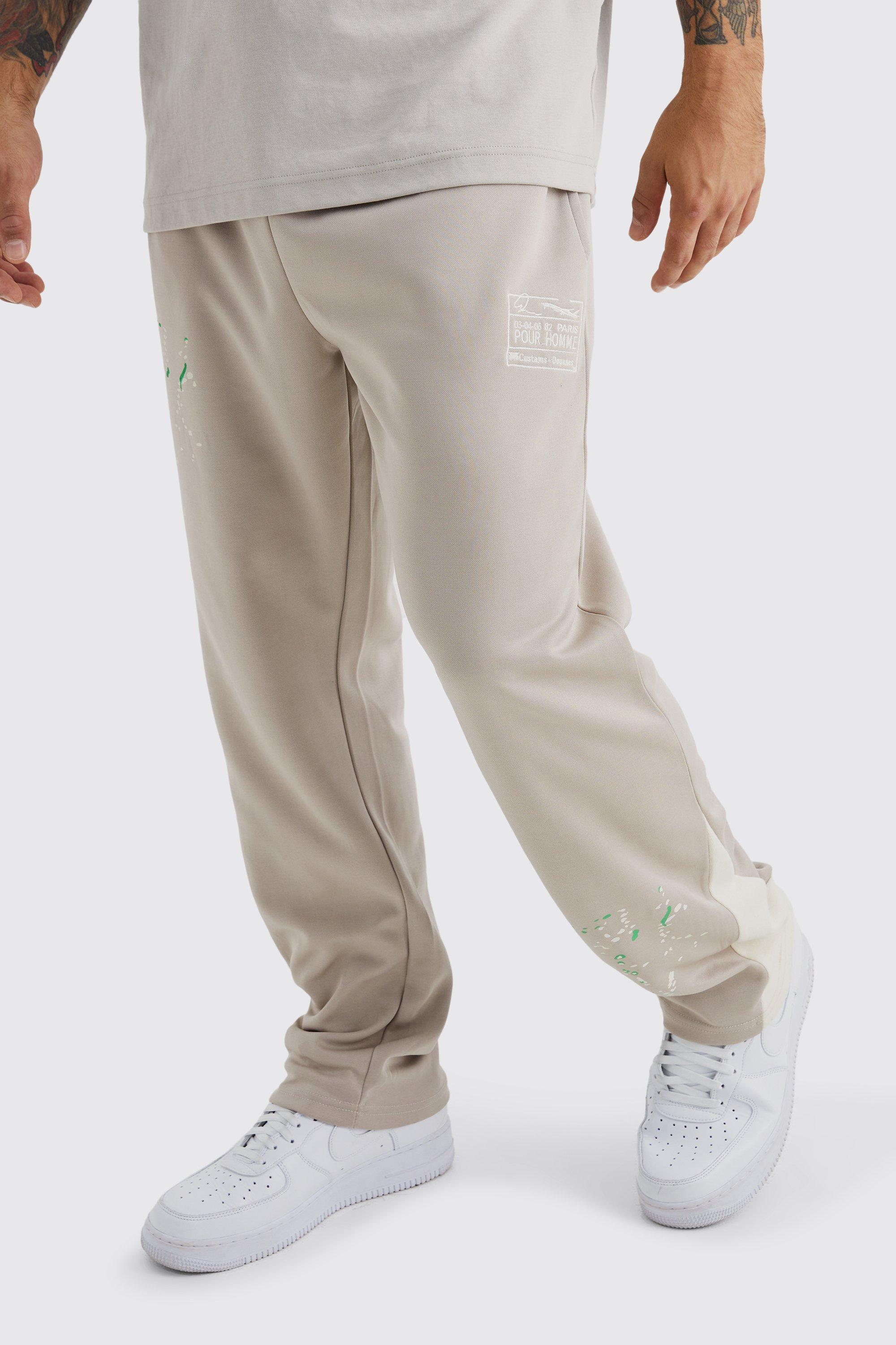 Image of Pantaloni tuta Regular Fit in tricot con inserti, Beige