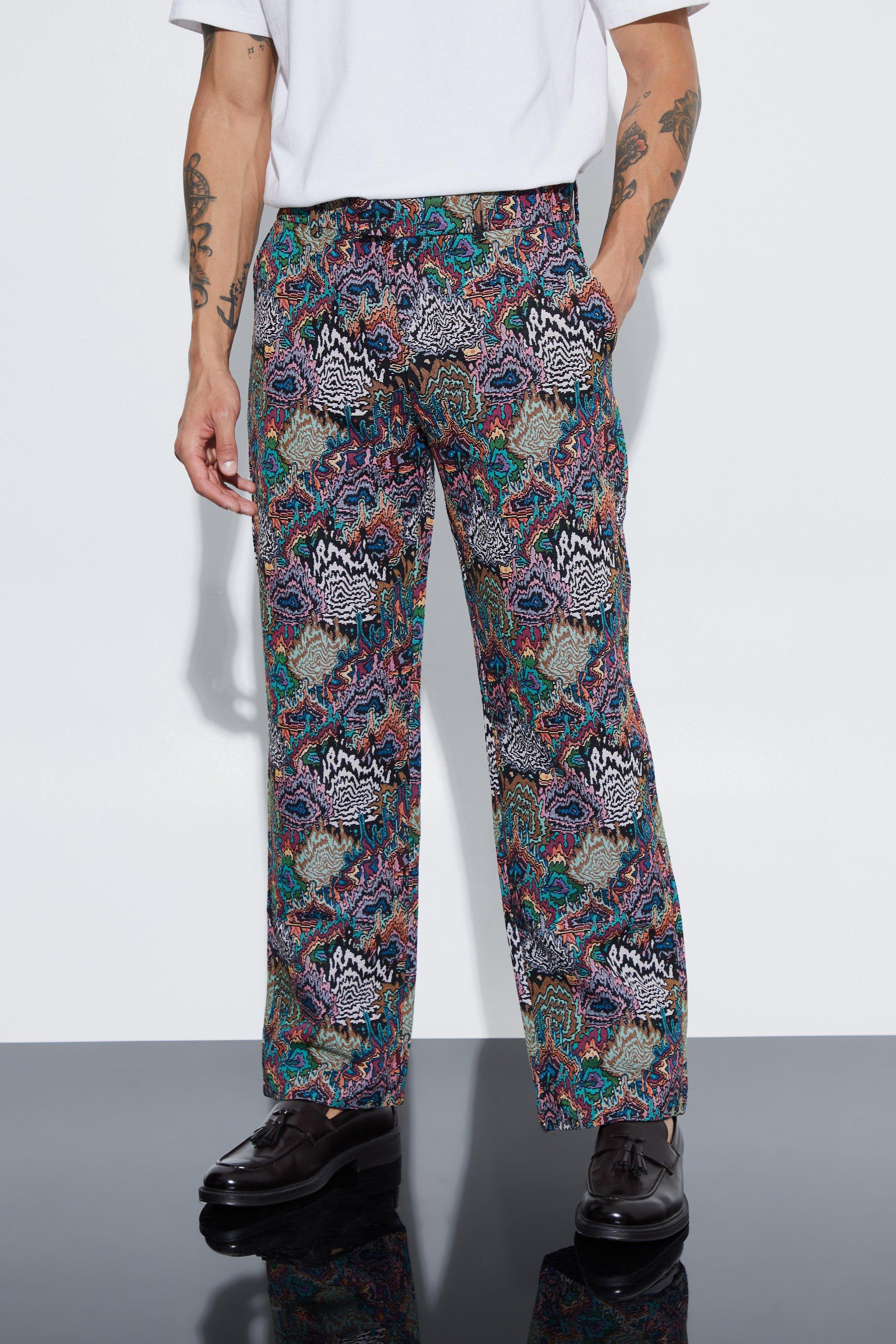 pantalon de costume large à motif tapisserie homme - multicolore - 36, multicolore