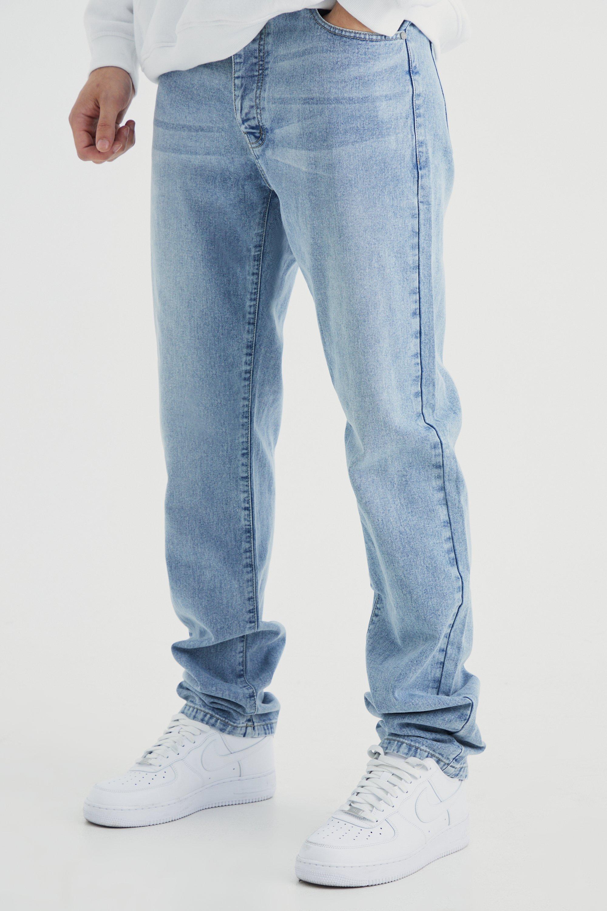 Image of Jeans dritti Tall in denim rigido, Azzurro