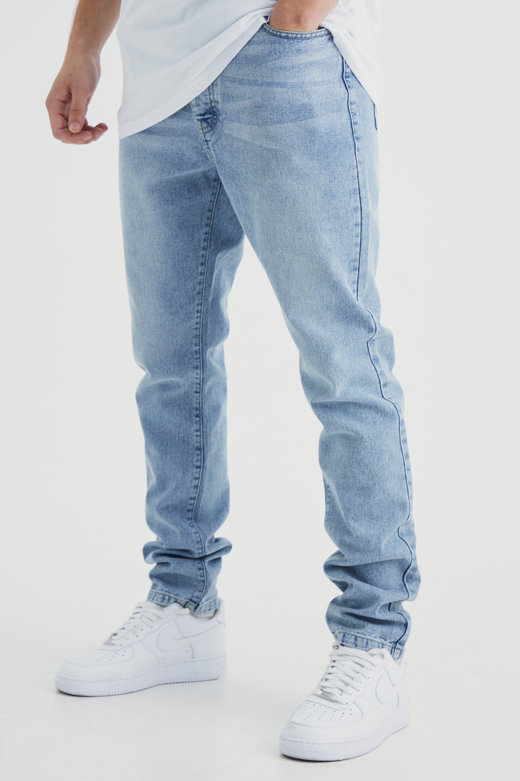 Image of Jeans Tall Slim Fit in denim rigido, Azzurro