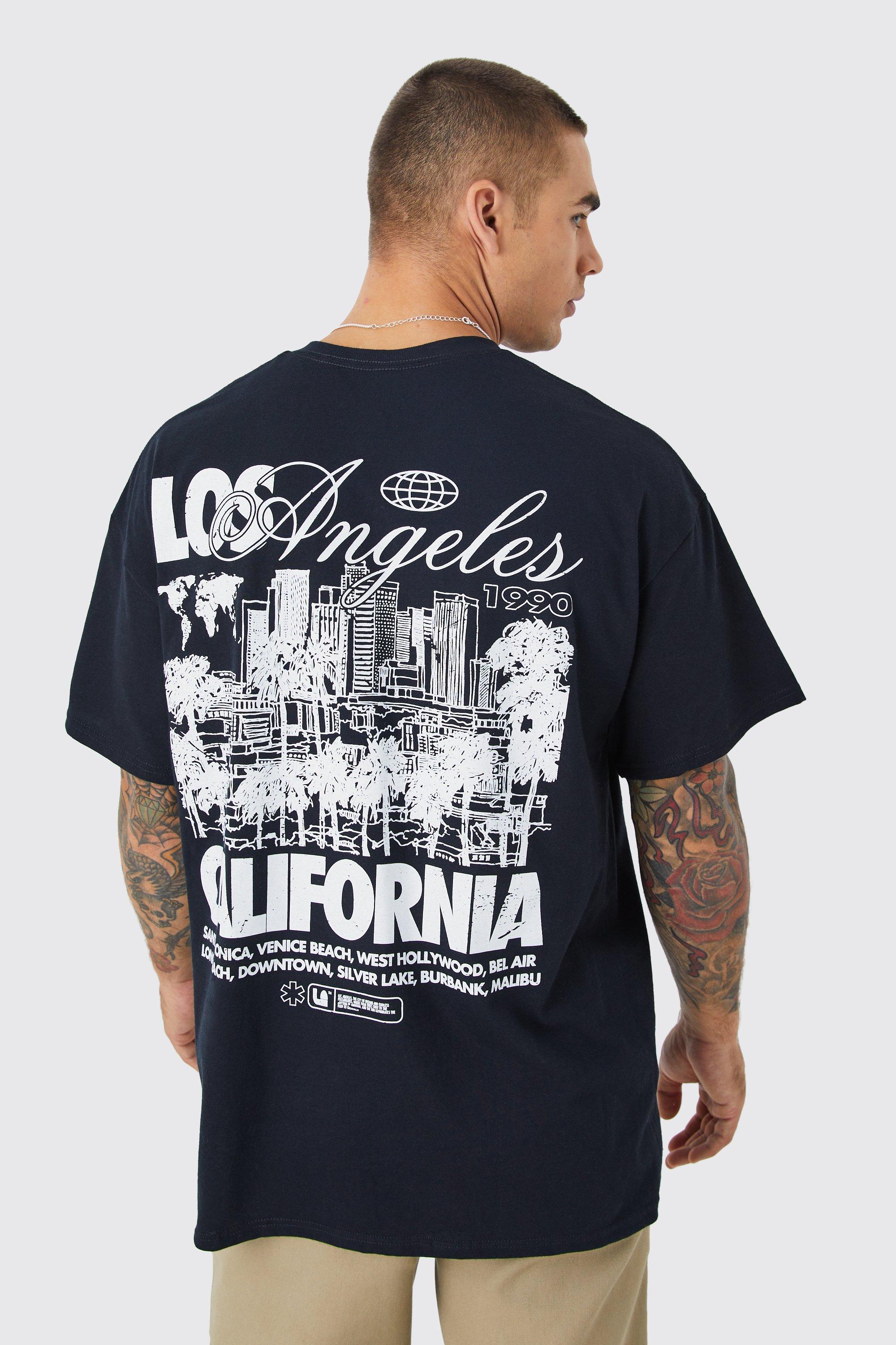 T-shirt con grafica di città, Nero