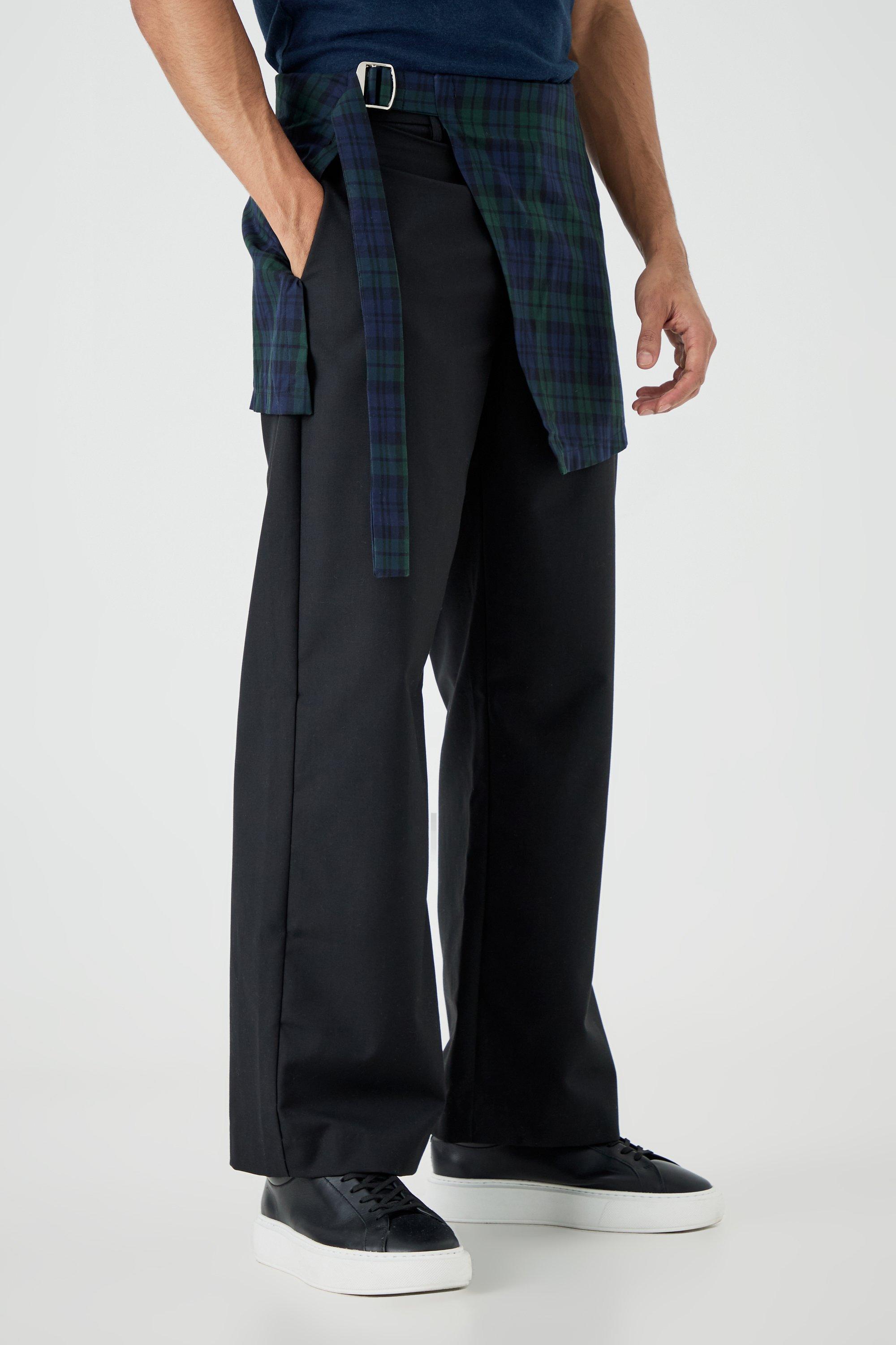 pantalon de tailleur à carreaux homme - noir - 28, noir