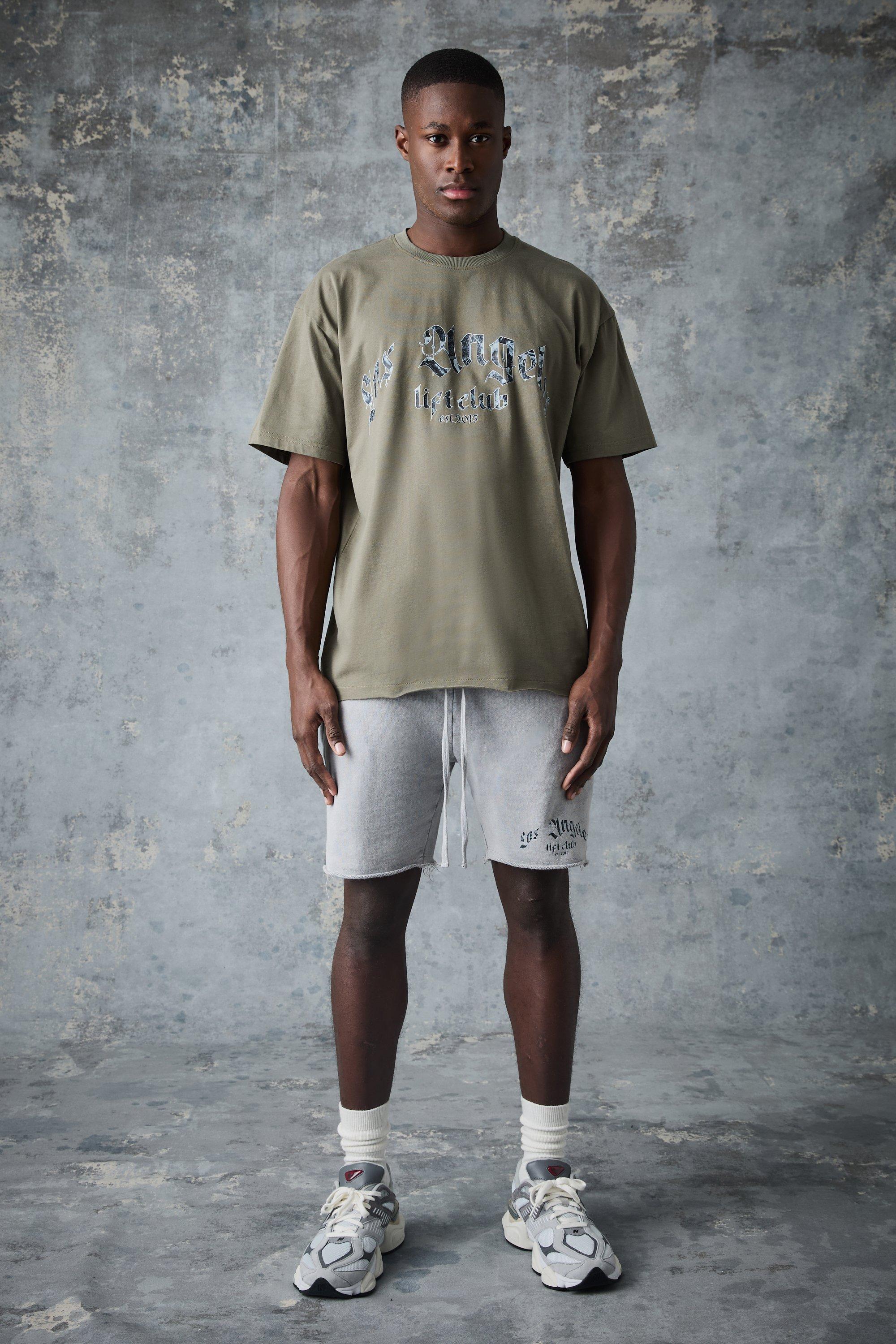 Image of Set T-shirt Man Active Los Angeles Lift Club, Verde