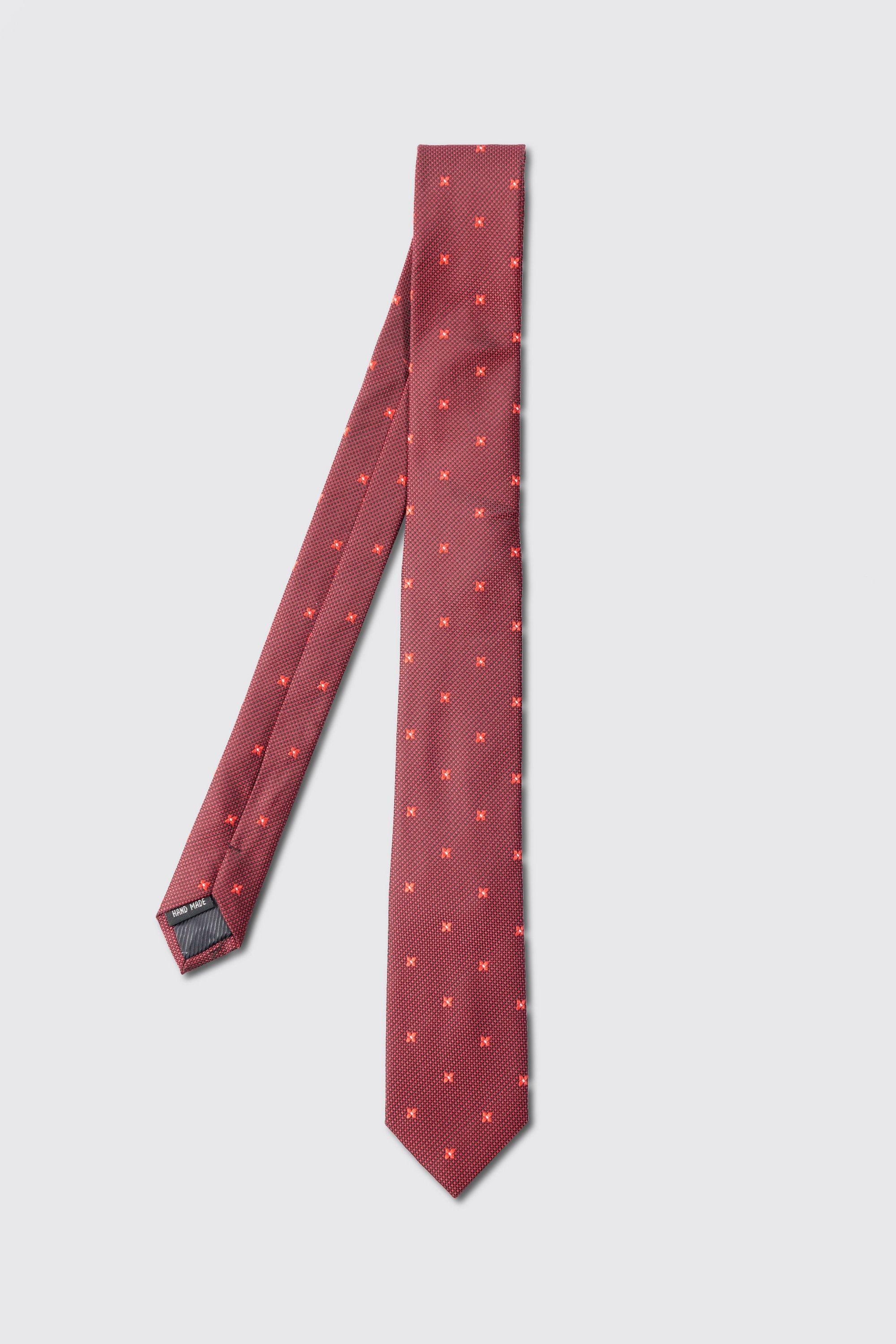 Image of Cravatta Slim Fit con motivi, Rosso