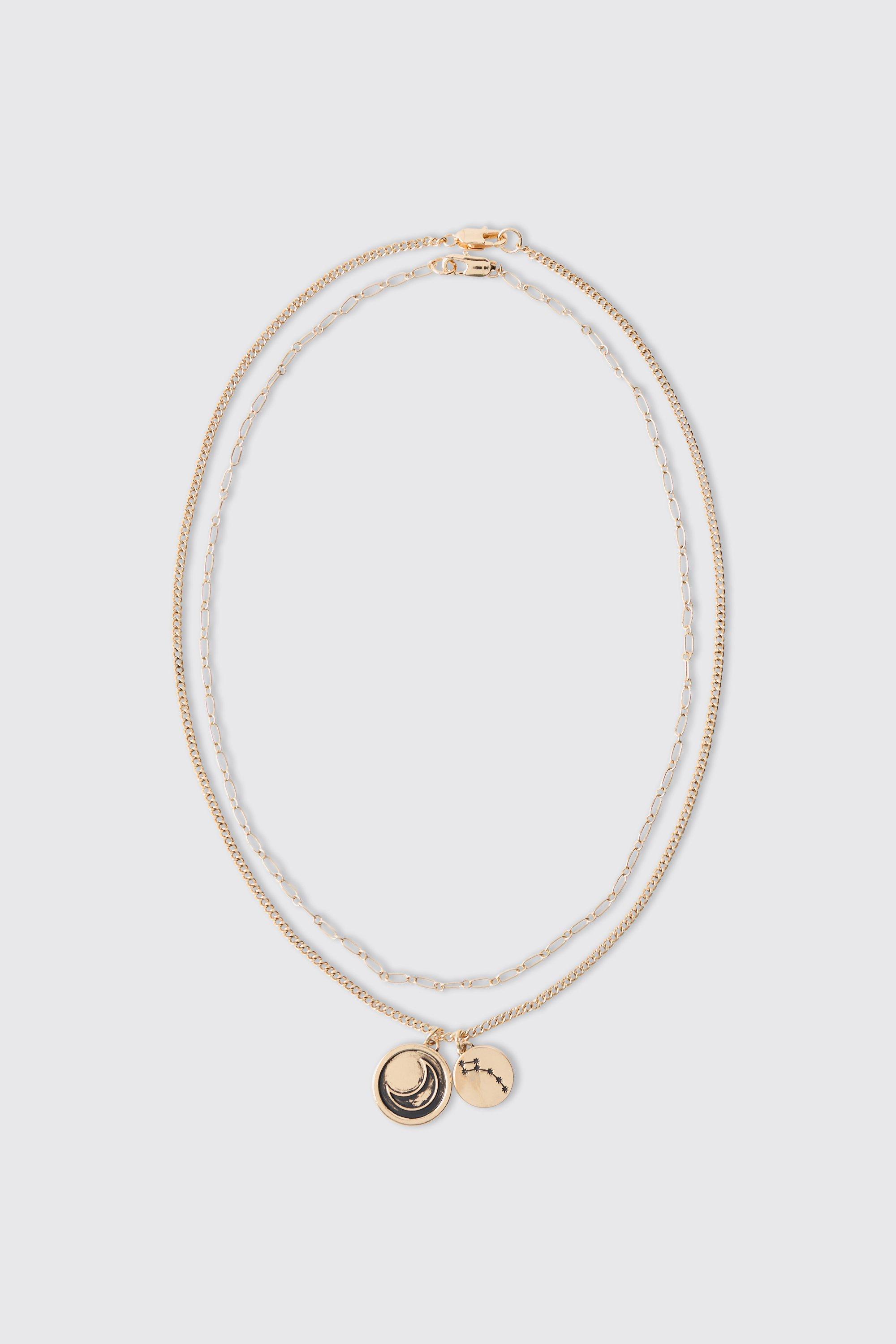 collier long à pendentif homme - or - one size, or