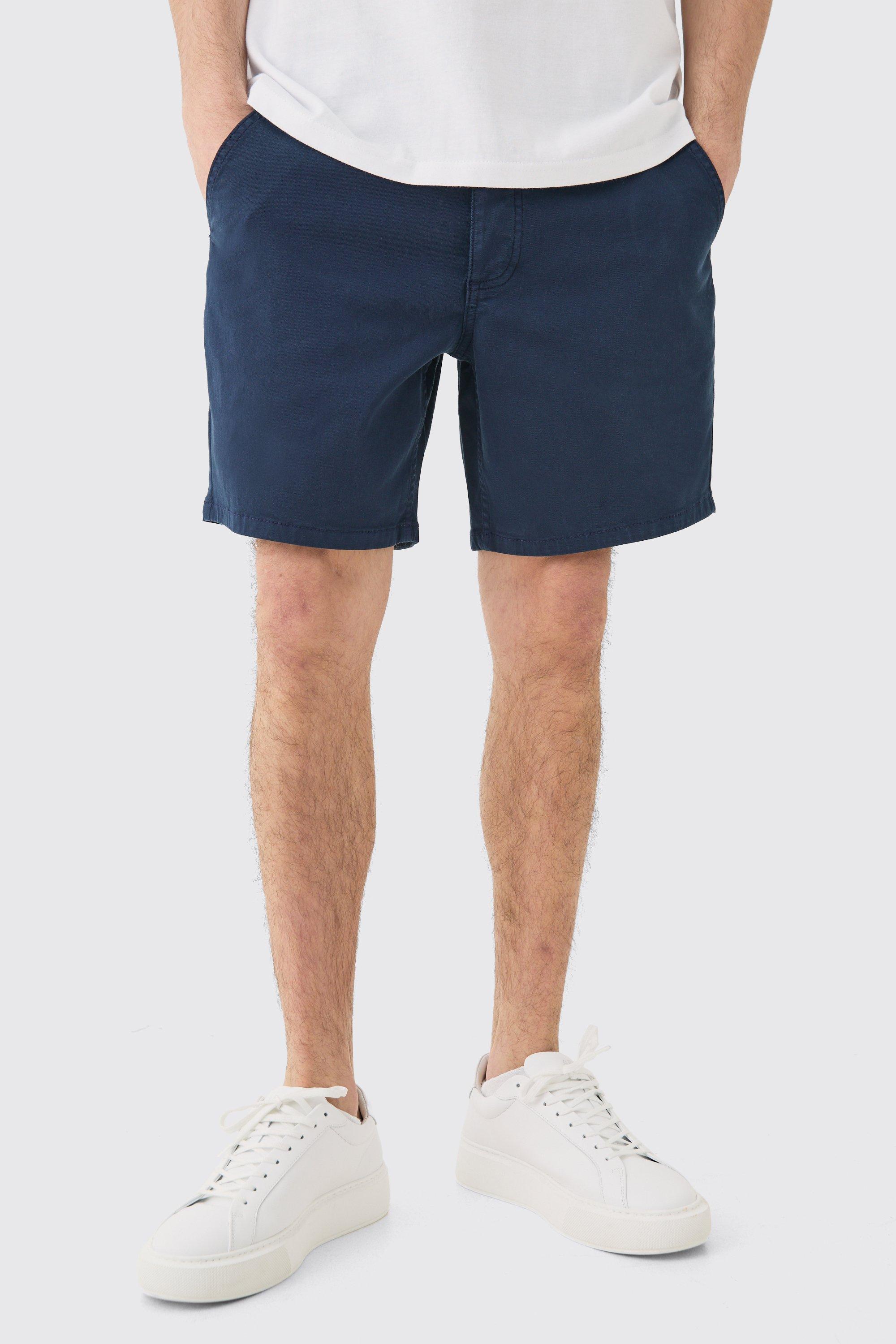 Image of Pantaloncini Chino Slim Fit, Navy