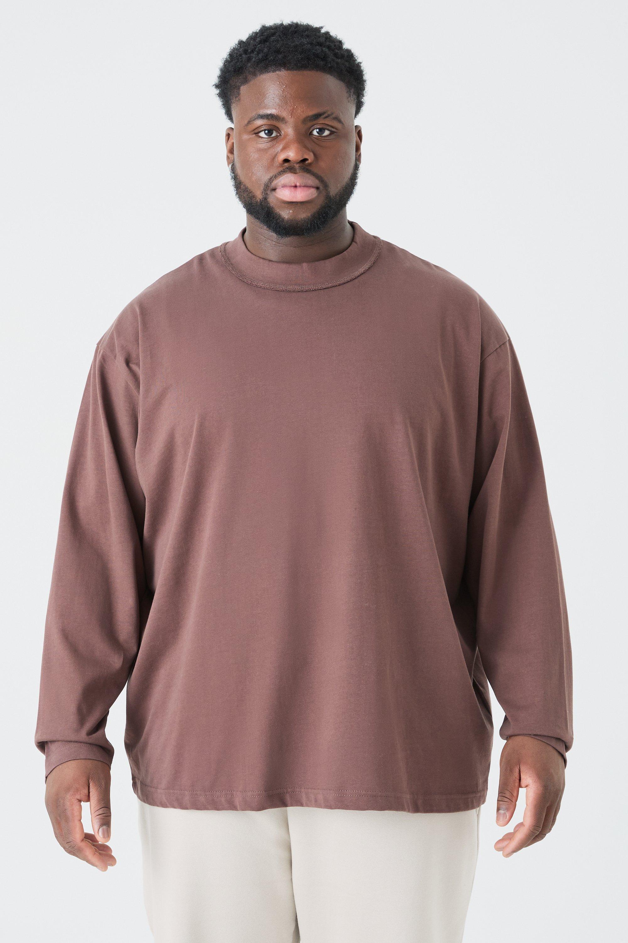 Image of T-shirt Plus Size oversize con girocollo, Brown