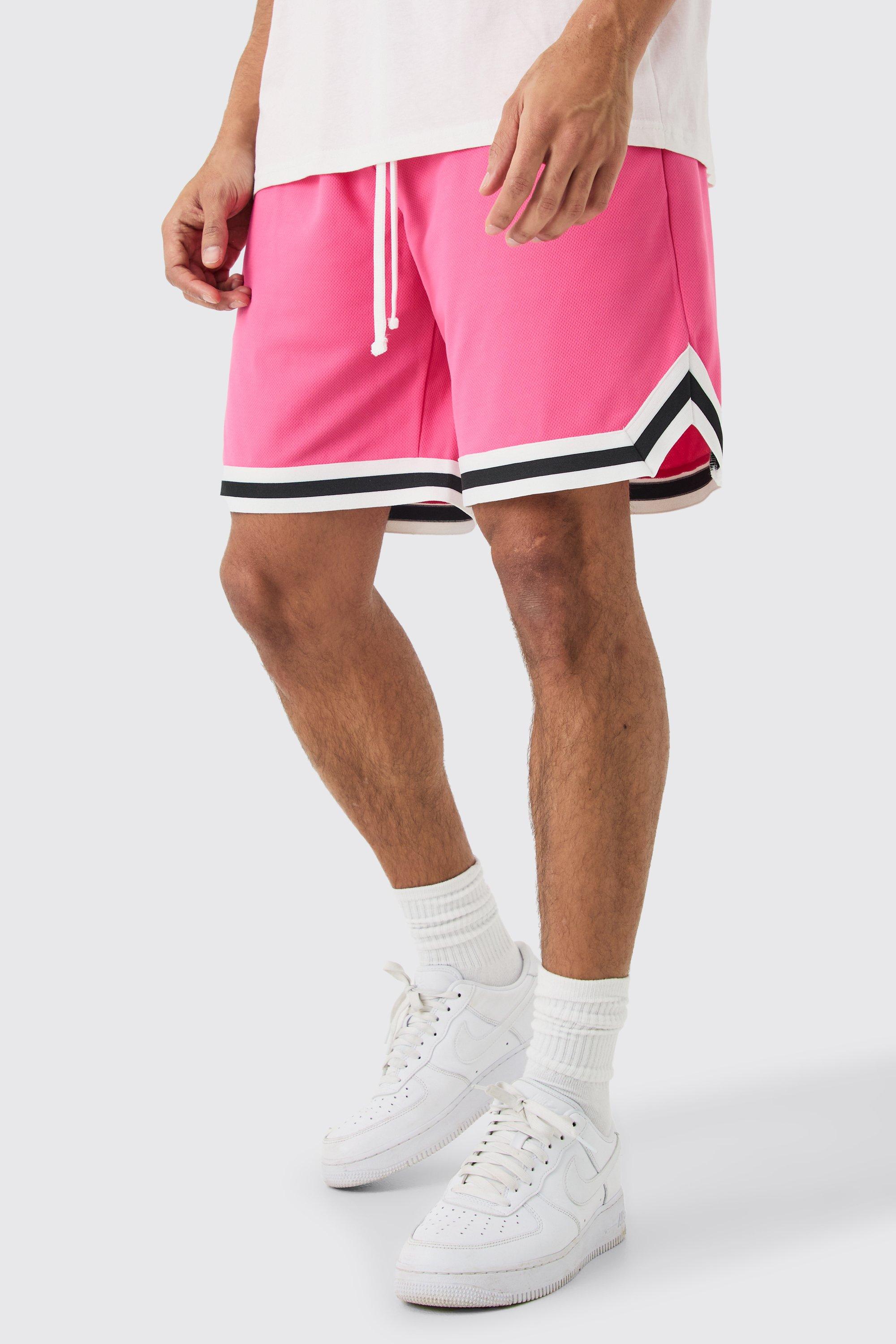 Image of Pantaloncini da basket comodi in rete, Pink