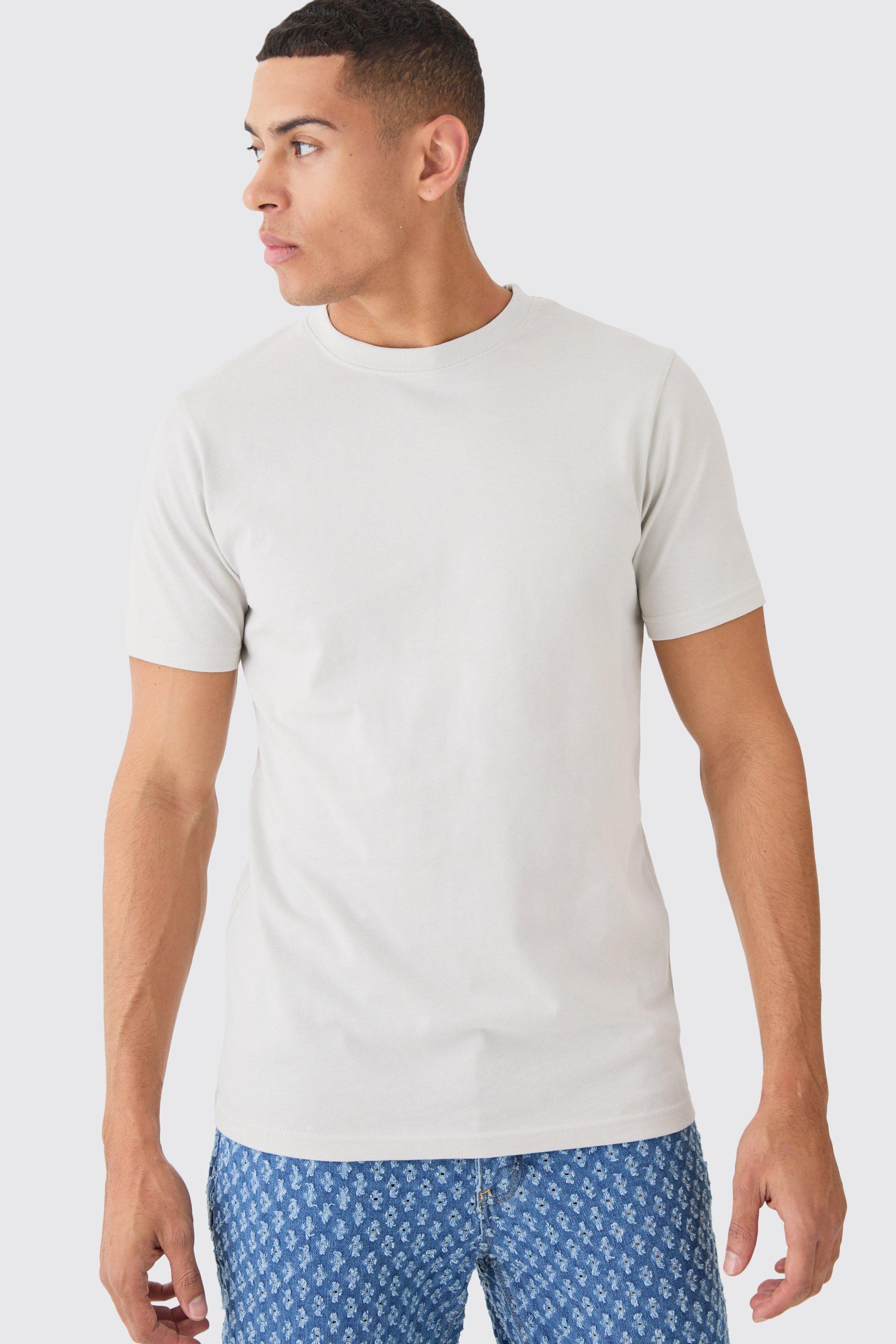Image of T-shirt Slim Fit Basic, Grigio