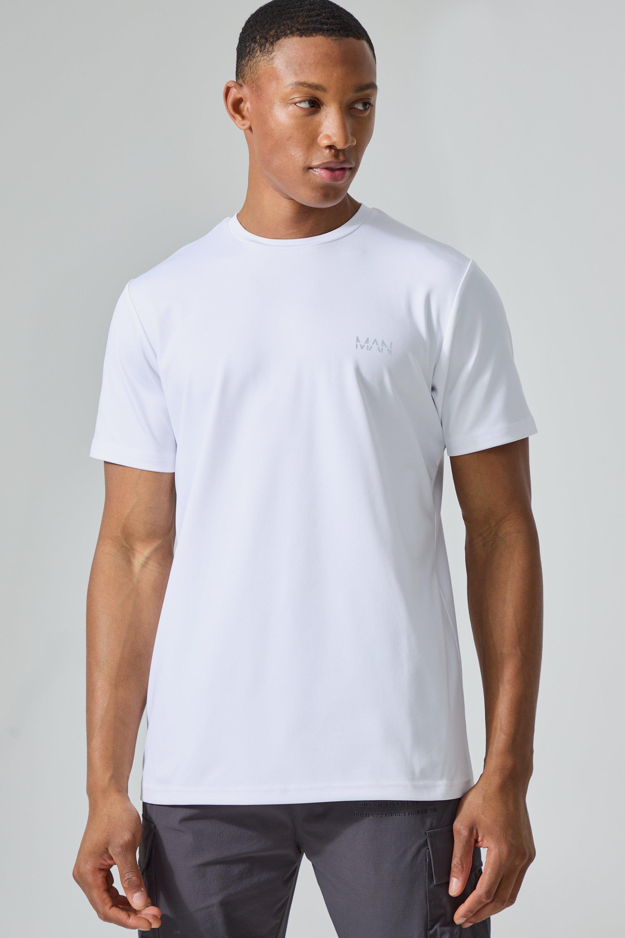 Image of T-shirt da palestra Man Active per alta performance, Bianco