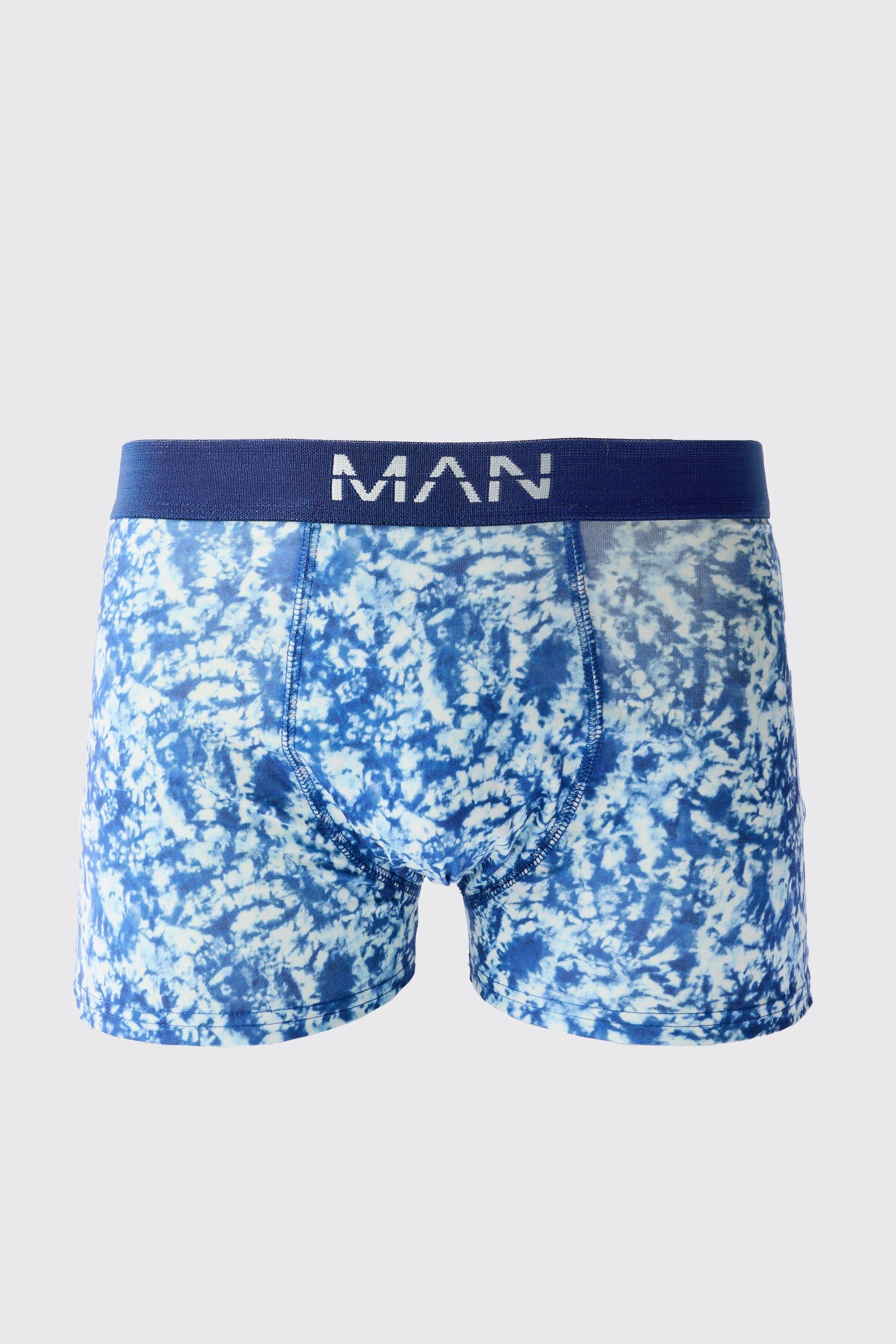 tie dye print boxers homme - bleu - m, bleu