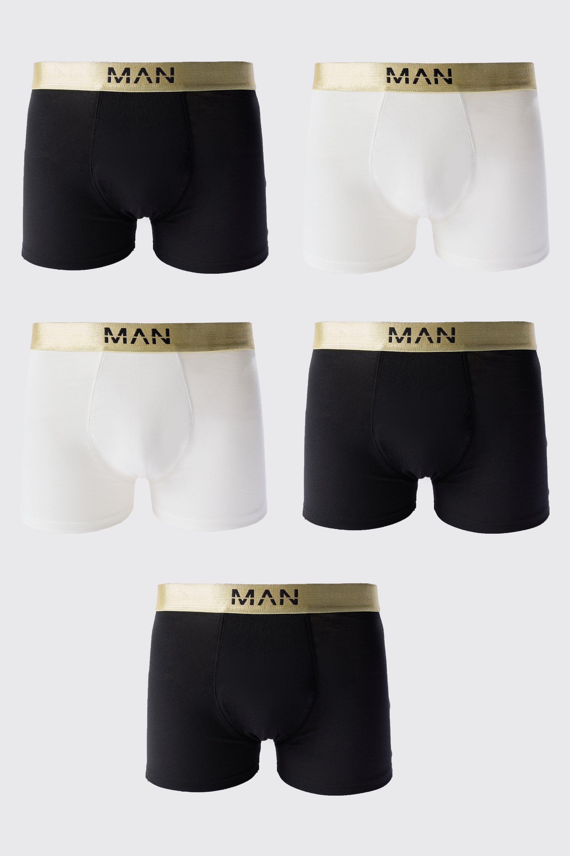 Image of 5 Pack Man Dash Gold Waistband Boxers In Multi, Multi