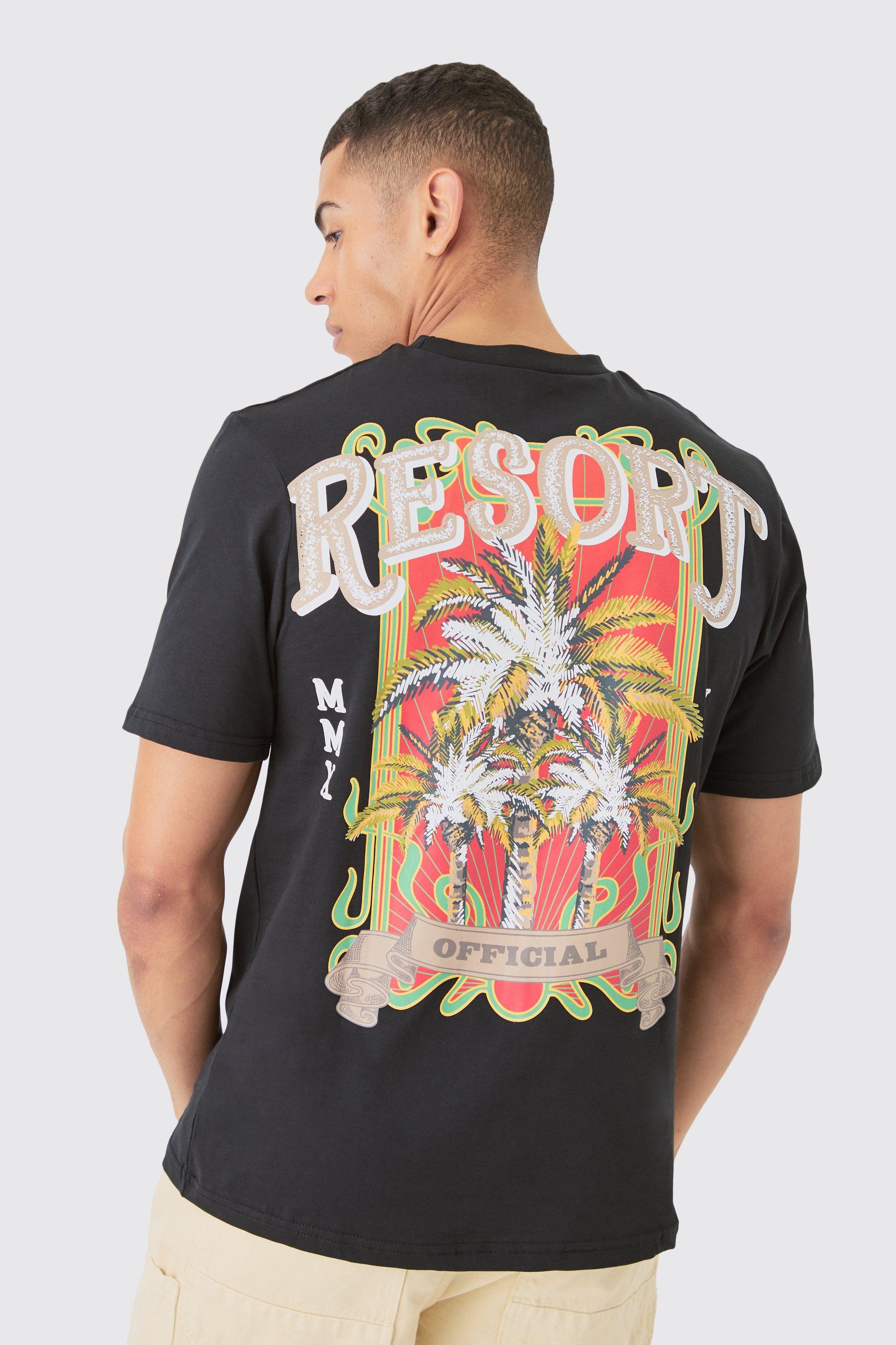 Image of Resort Printed Regular Fit T-shirt, Nero