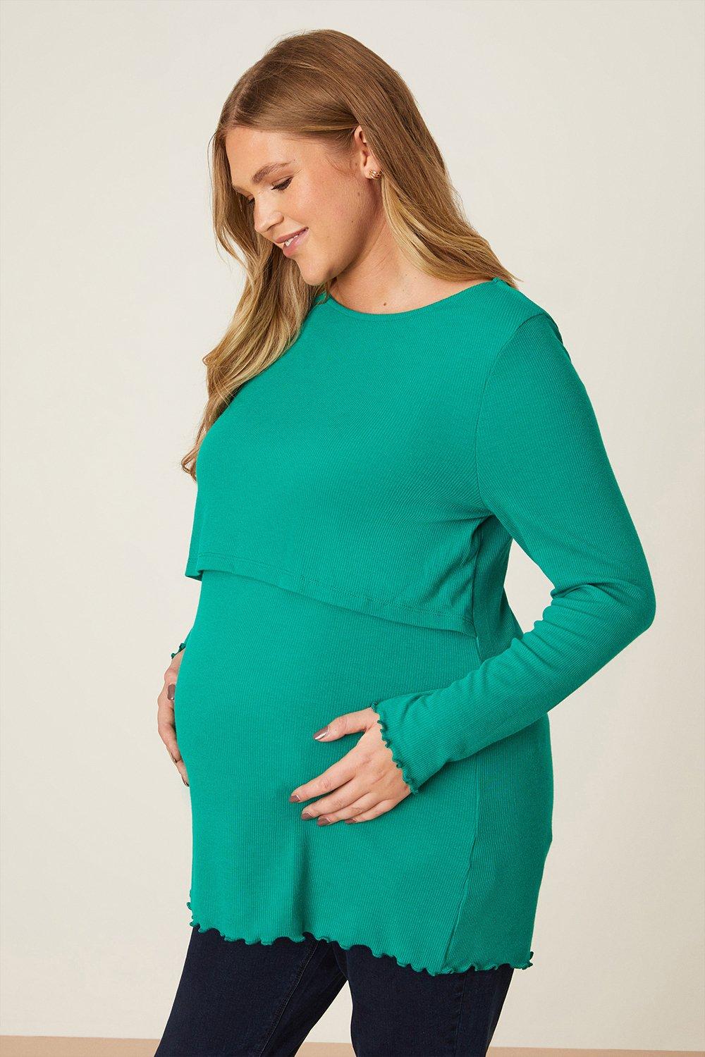 Womens Maternity & Nursing Double Layer Rib Top product