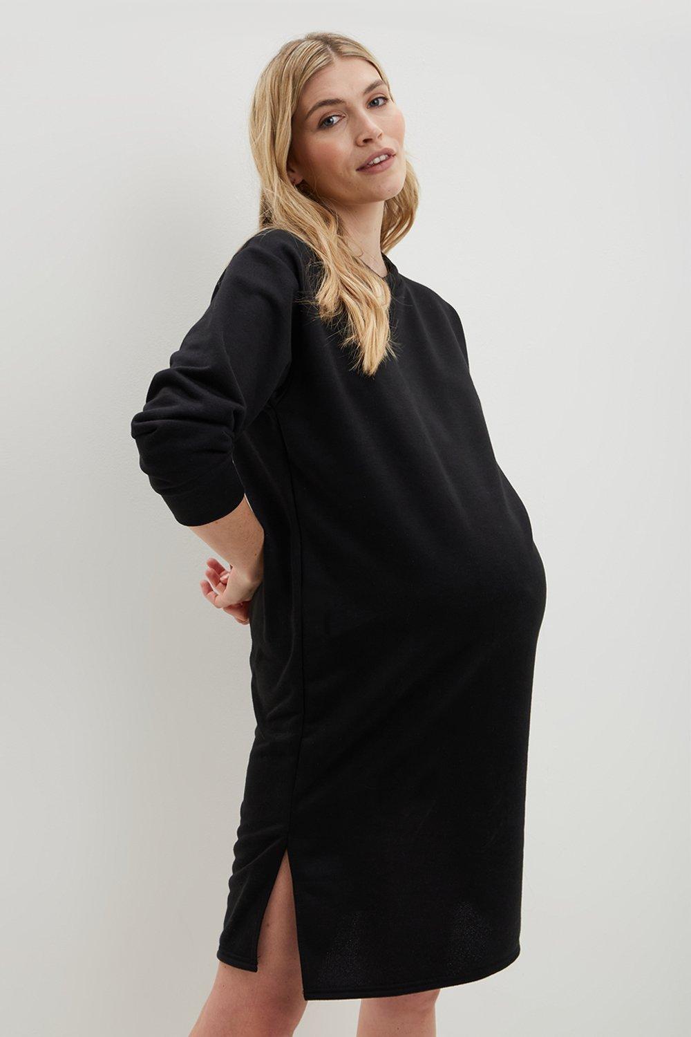 Womens Maternity Longline Sweater Dress