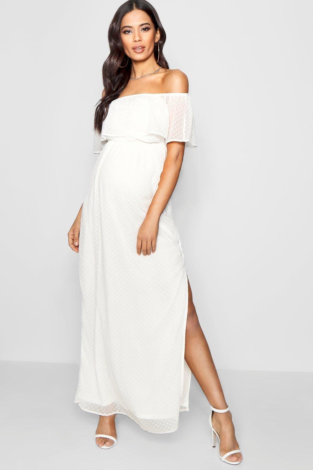 Белое вечернее платье для беременных
