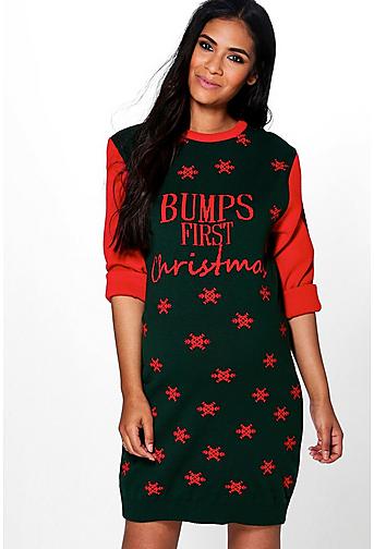 Maternity Hollie Bumps First Christmas Jumper Dress