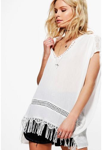 Molly Crochet Tassel Blouse