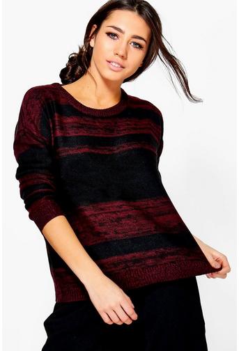 Evie Marl Mix Solid Stripe Jumper