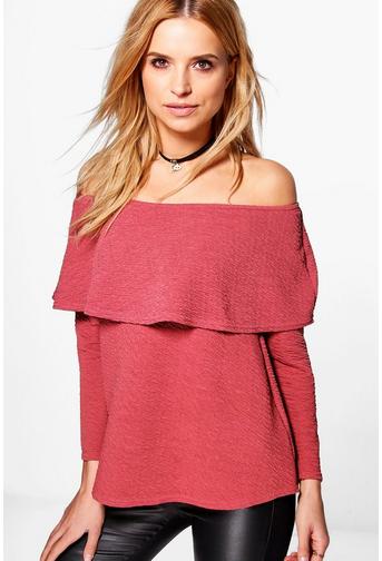 Evelyn Frill Textured Bardot