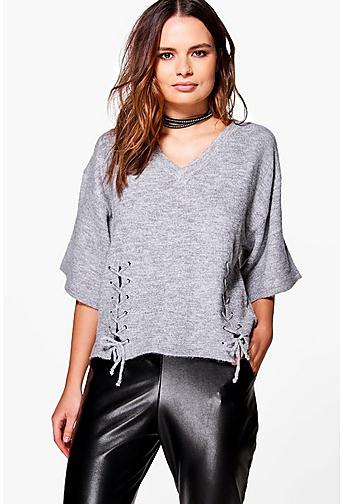 Aimee Lace Up Detail Jumper