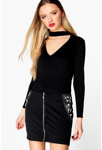 Daisy Diamante Mini Skirt